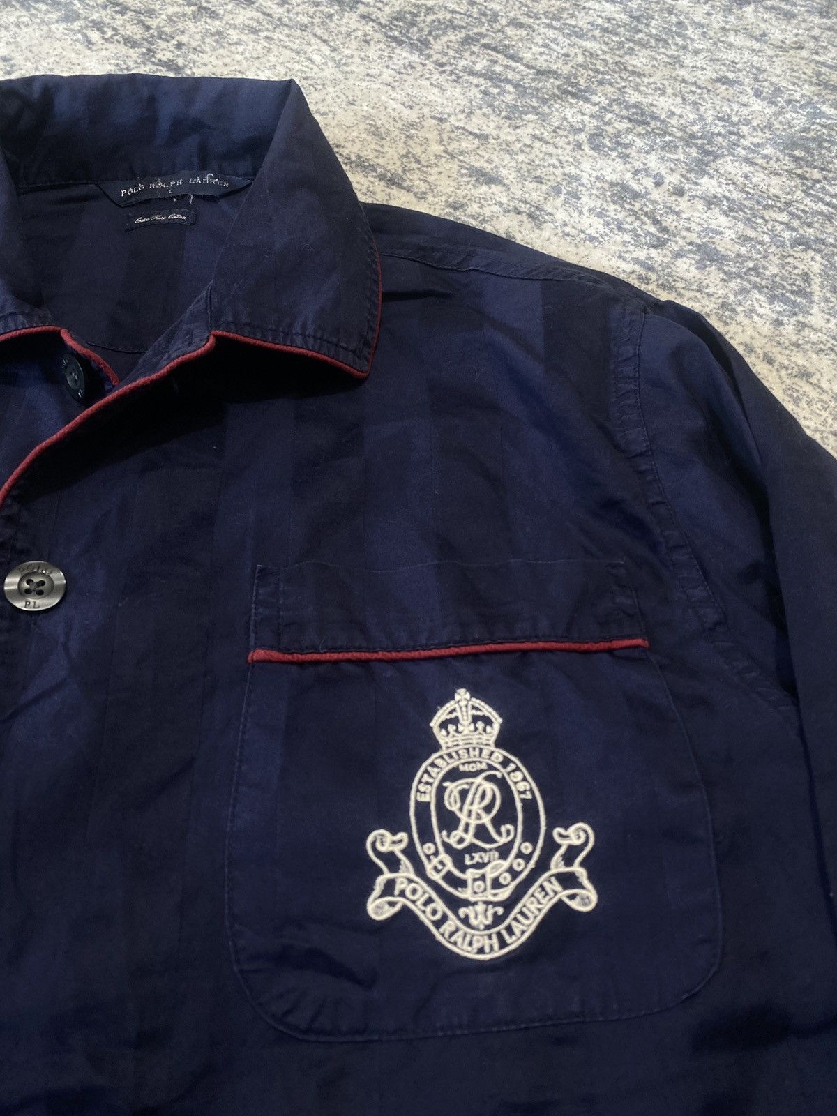 Ralph Lauren Vintage ralph lauren sleepwear shirt button up logo on chest Size US XL / EU 56 / 4 - 6 Thumbnail