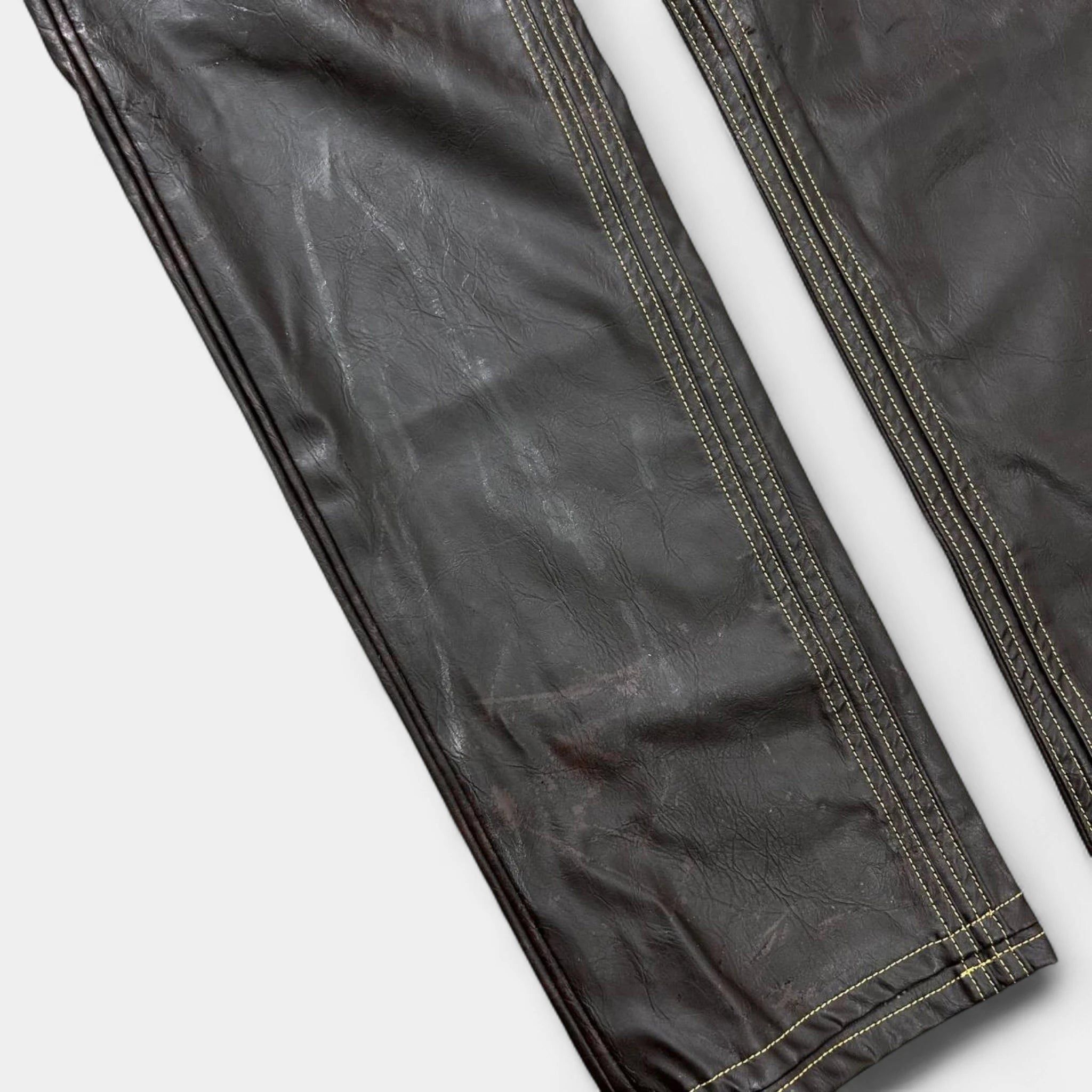 Y/Project Y Project Brown Vegan Leather Pants Size US 32 / EU 48 - 5 Thumbnail
