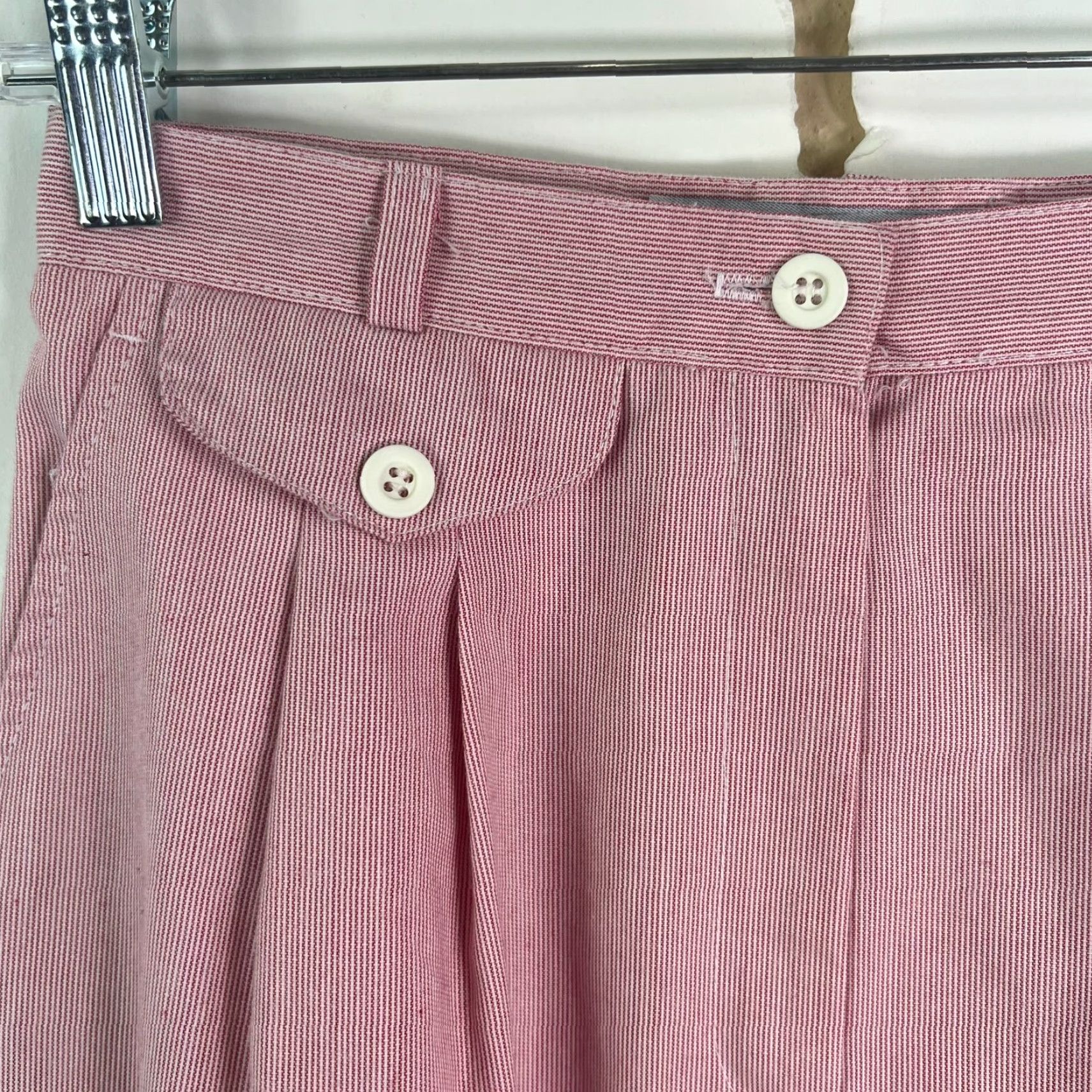 Vintage VINTAGE Norton McNaughton Striped Skirt Womens 8 Red/White Pockets Belt Loops A-Line Knee Length 80s Retro Womens Size 30" / US 8 / IT 44 - 3 Thumbnail