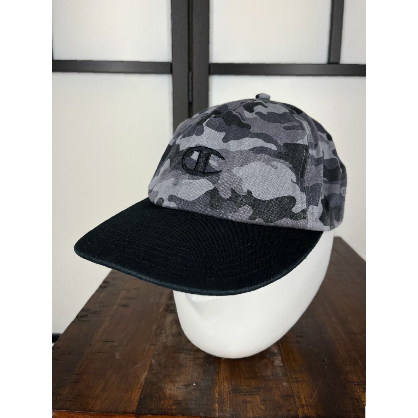 Champion Champion Hat Cap Snap Back Adult One Size Gray Camo Embroidered 100% Cotton Golf Mens Womens Boys Girls Size ONE SIZE - 4 Thumbnail