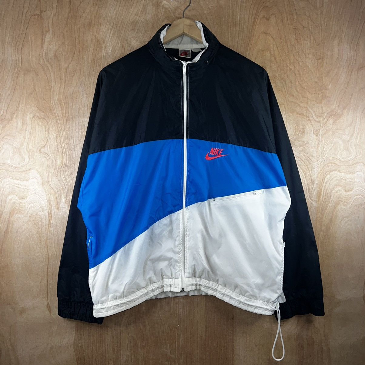 Nike VINTAGE 90s NIKE FULL ZIP LOGO WINDBREAKER JACKET Size US XL / EU 56 / 4 - 1 Thumbnail