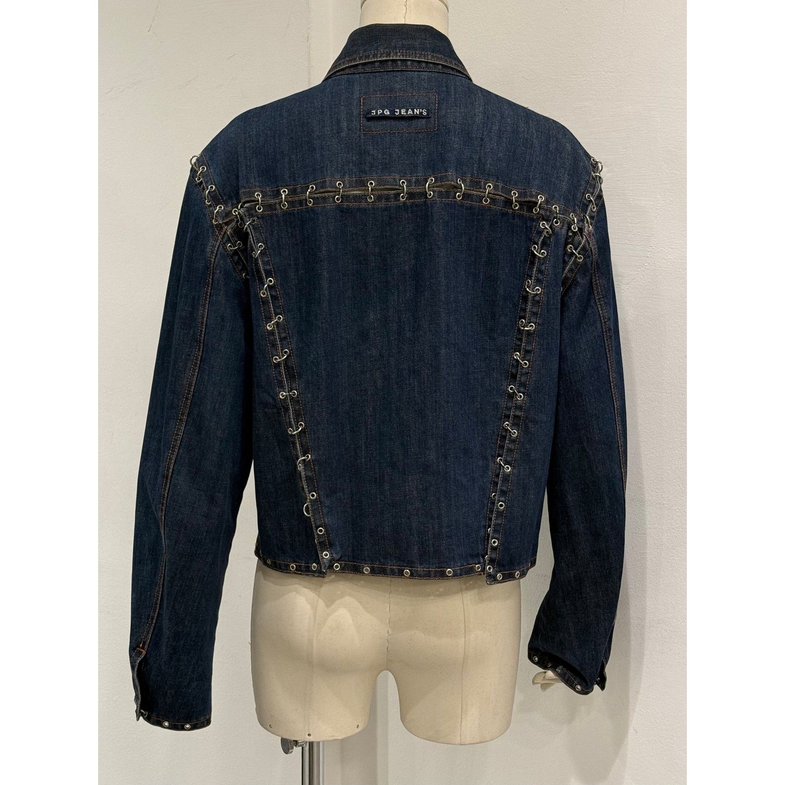 Jean Paul Gaultier 2000s Jean Paul Gaultier pierced patchwork denim jacket Size US L / EU 52-54 / 3 - 8 Thumbnail