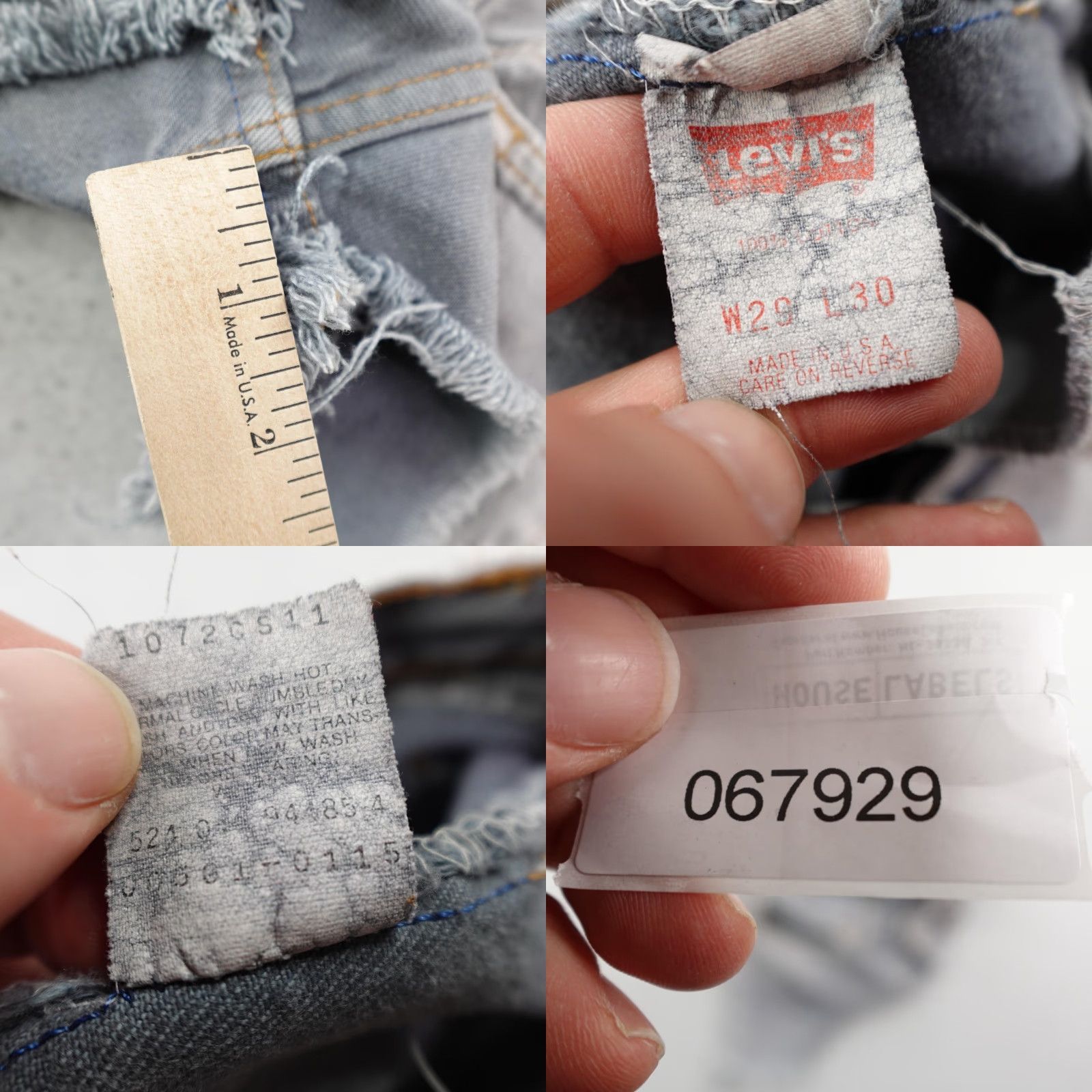 Levi's VINTAGE Levi's Shorts Womens 29 Gray Denim 501 Cutoff Button Fly Distressed 80s Size 29" - 9 Thumbnail