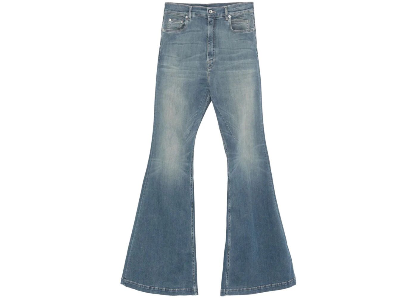 Rick Owens DRKSHDW Denim Bolan Bootcut Pants Washed Indigo Size US 32 / EU 48 - 1 Thumbnail