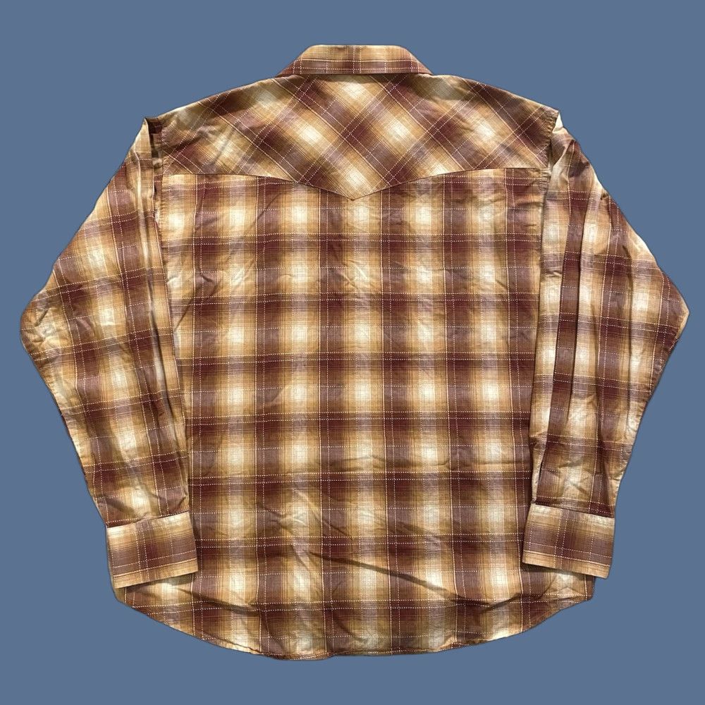 Wrangler VINTAGE Wrangler Pearl Snap Shirt Long Sleeve Plaid 2XL Brown Cotton Cowboy Western Mens Size US XXL / EU 58 / 5 - 1 Thumbnail