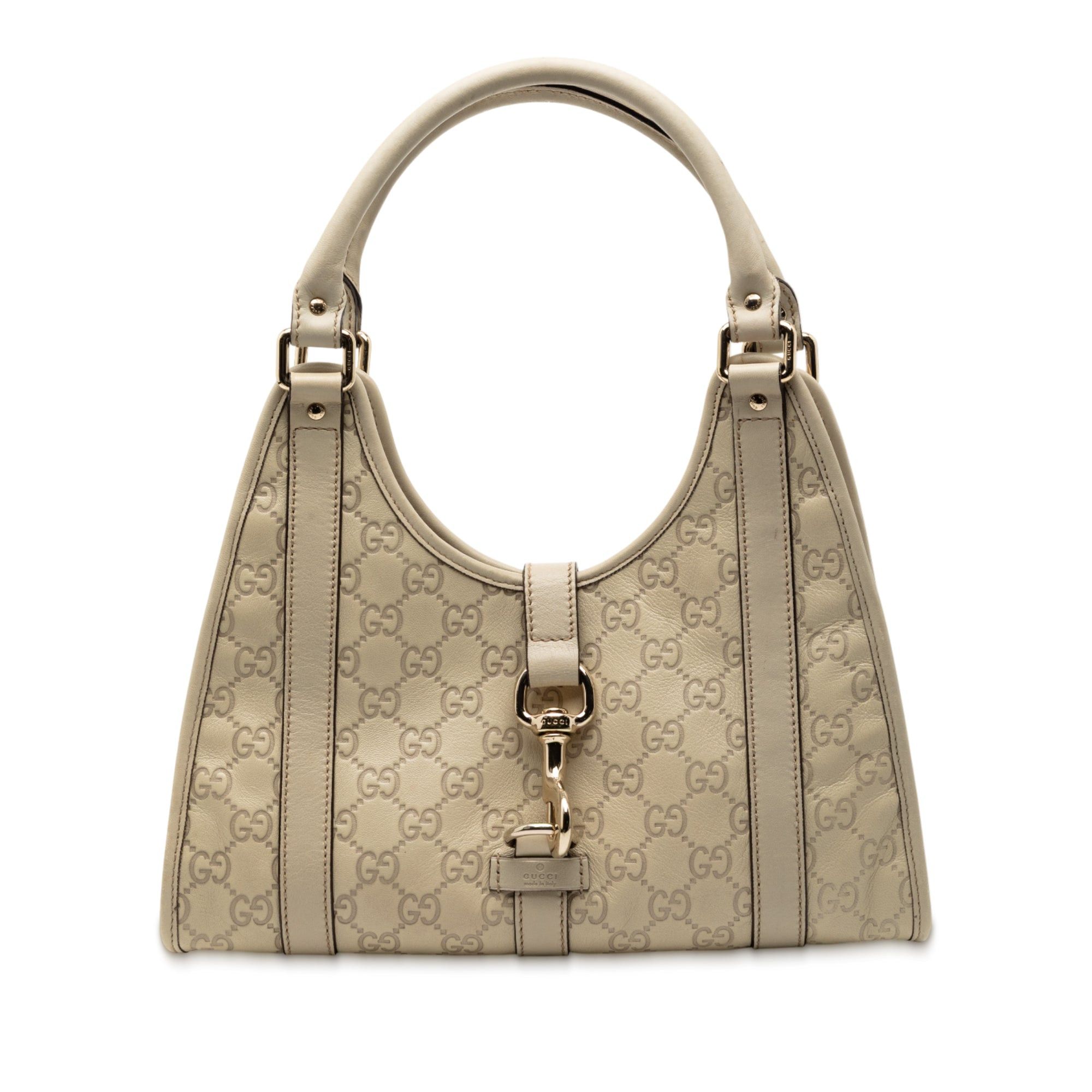 Guccissima Jackie Joy Bardot Shoulder Bag in White, Women's
