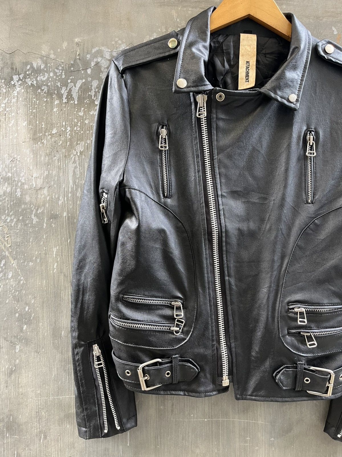 Kazuyuki Kumagai Attachment Attachment Leather biker Jacket Size US L / EU 52-54 / 3 - 7 Thumbnail