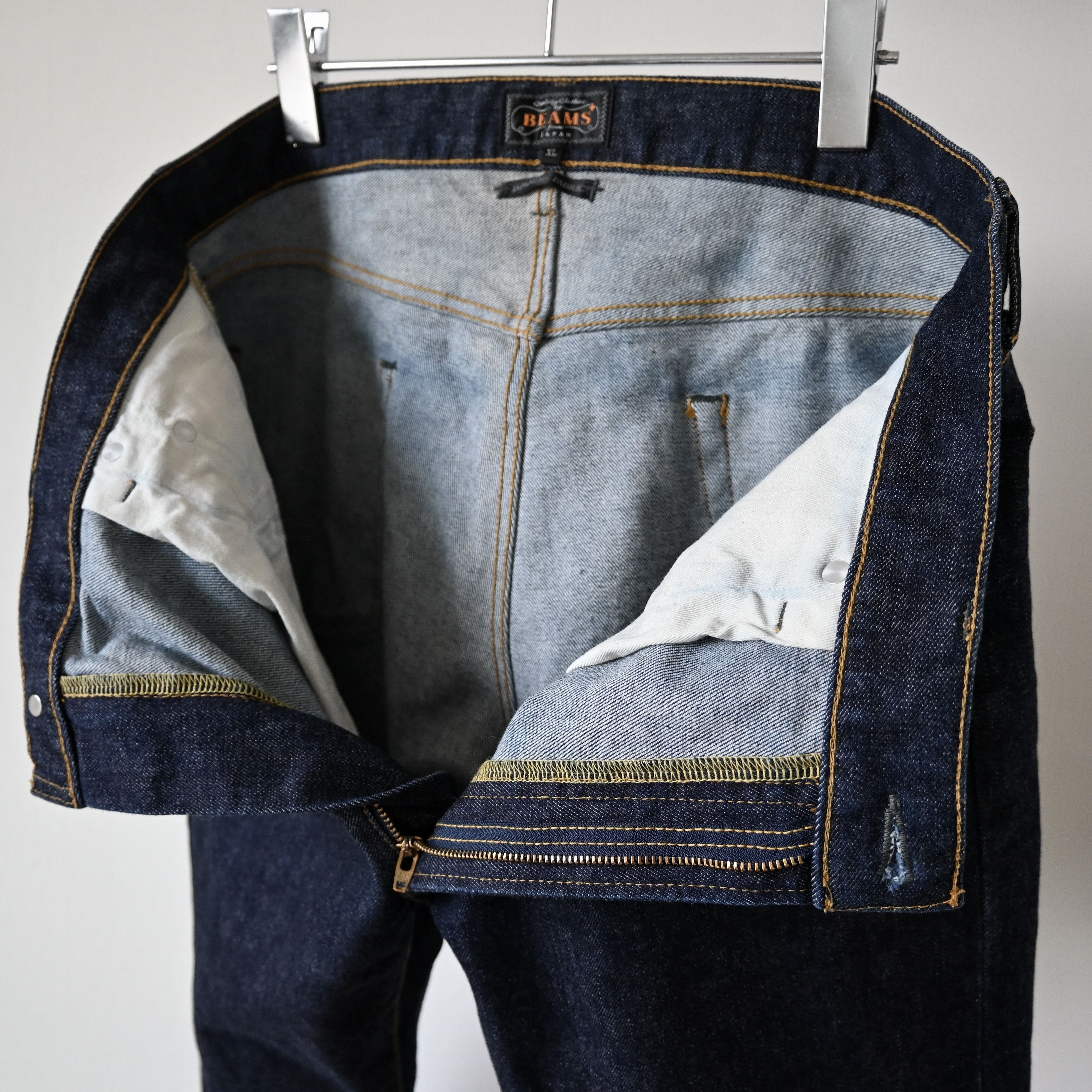 Beams Plus BEAMS Plus tapered straight leg stretch indigo denim jeans Size US 35 - 6 Thumbnail