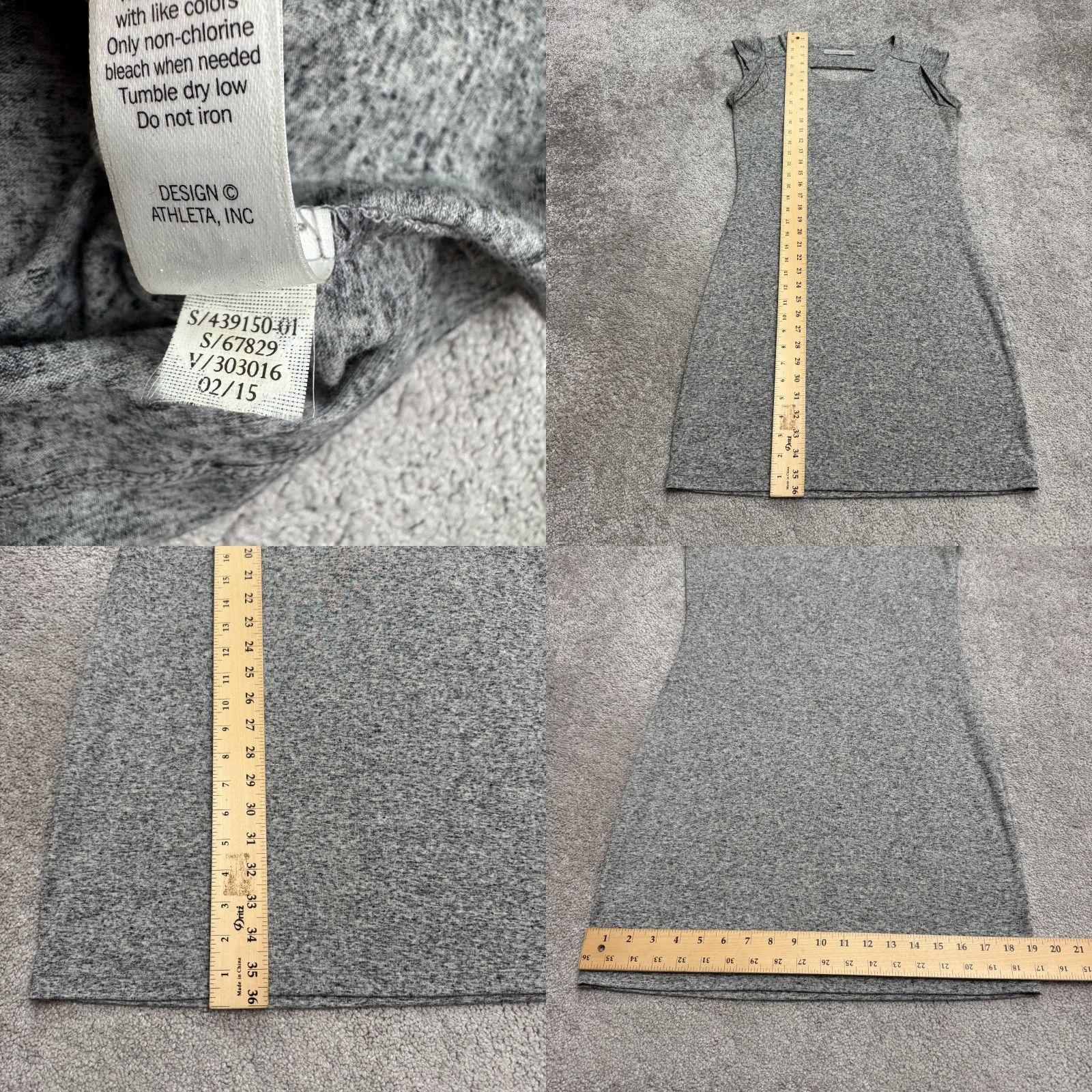 Athleta Athleta Dress Womens Small Gray Mini Sleeveless Casual Linen Spandex Polyester Knit Cut Out Back Round Neck Vintage No (note: adjust) Size S / US 4 / IT 40 - 8 Thumbnail