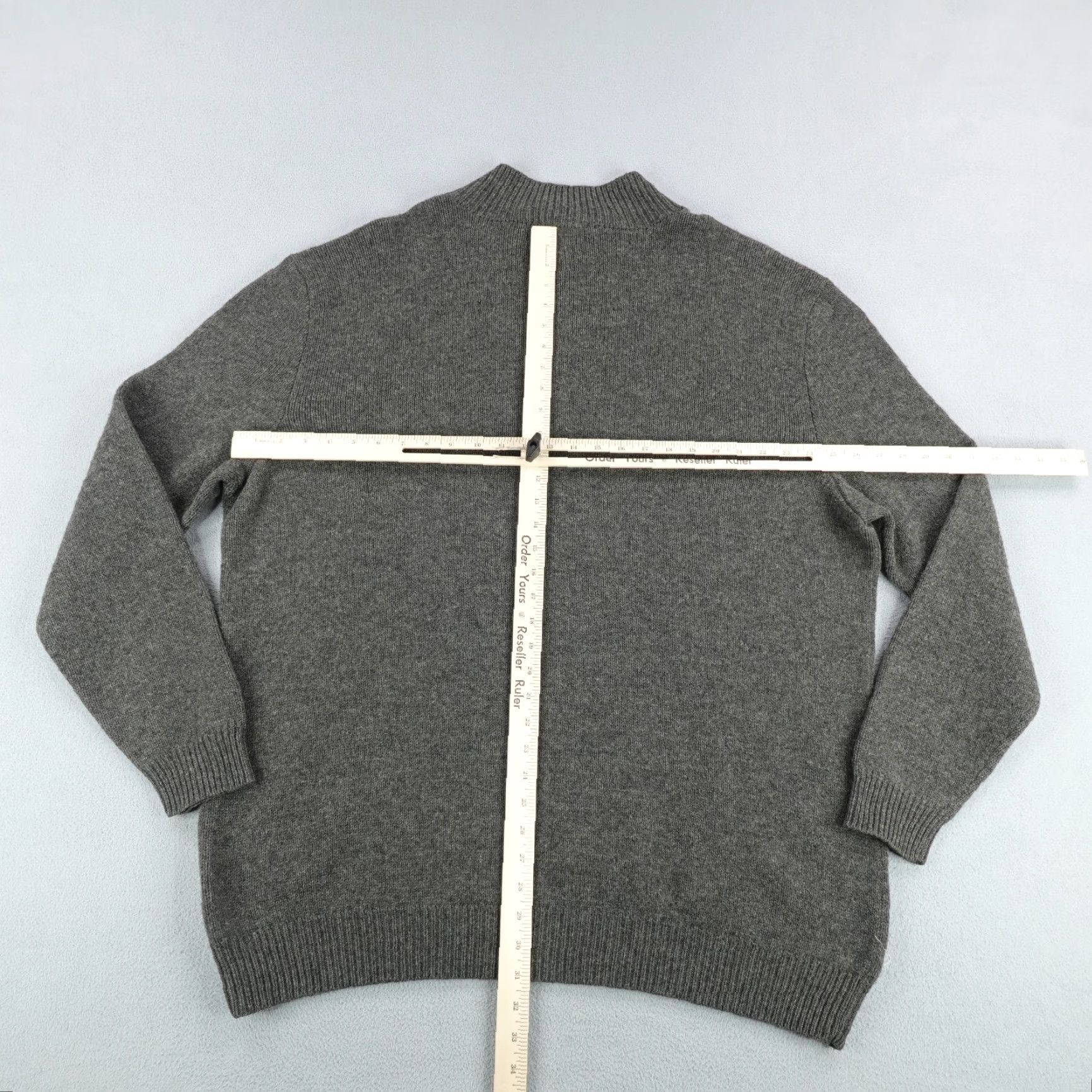 Ralph Lauren Vintage Ralph Lauren Men Sweater 2XL Tall Knit Pullover 1/4 Zip Gray Wool Preppy 90s Size US XXL / EU 58 / 5 - 4 Thumbnail