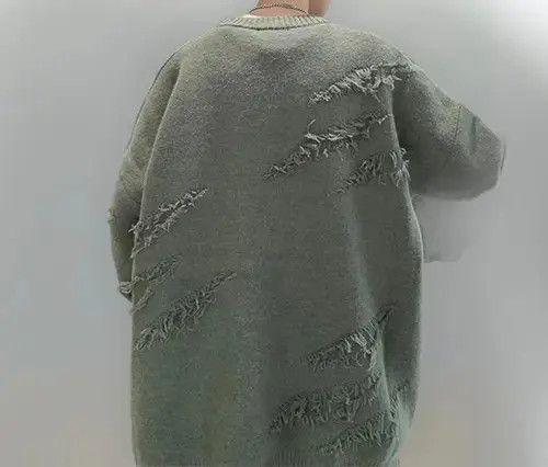 Japanese Brand New Distressed Vintage Style Knitwear Jumper Sweatshirt Size US L / EU 52-54 / 3 - 3 Thumbnail