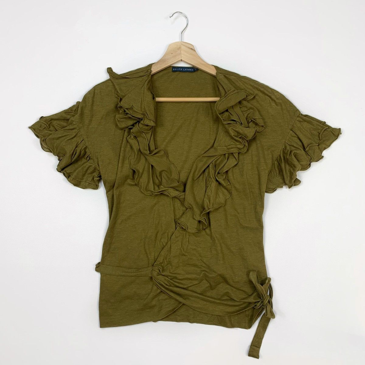 Designer × Ralph Lauren Ralph Lauren T-shirt With Ties Green Short Sleeve Size XS Size XS / US 0-2 / IT 36-38 - 5 Thumbnail