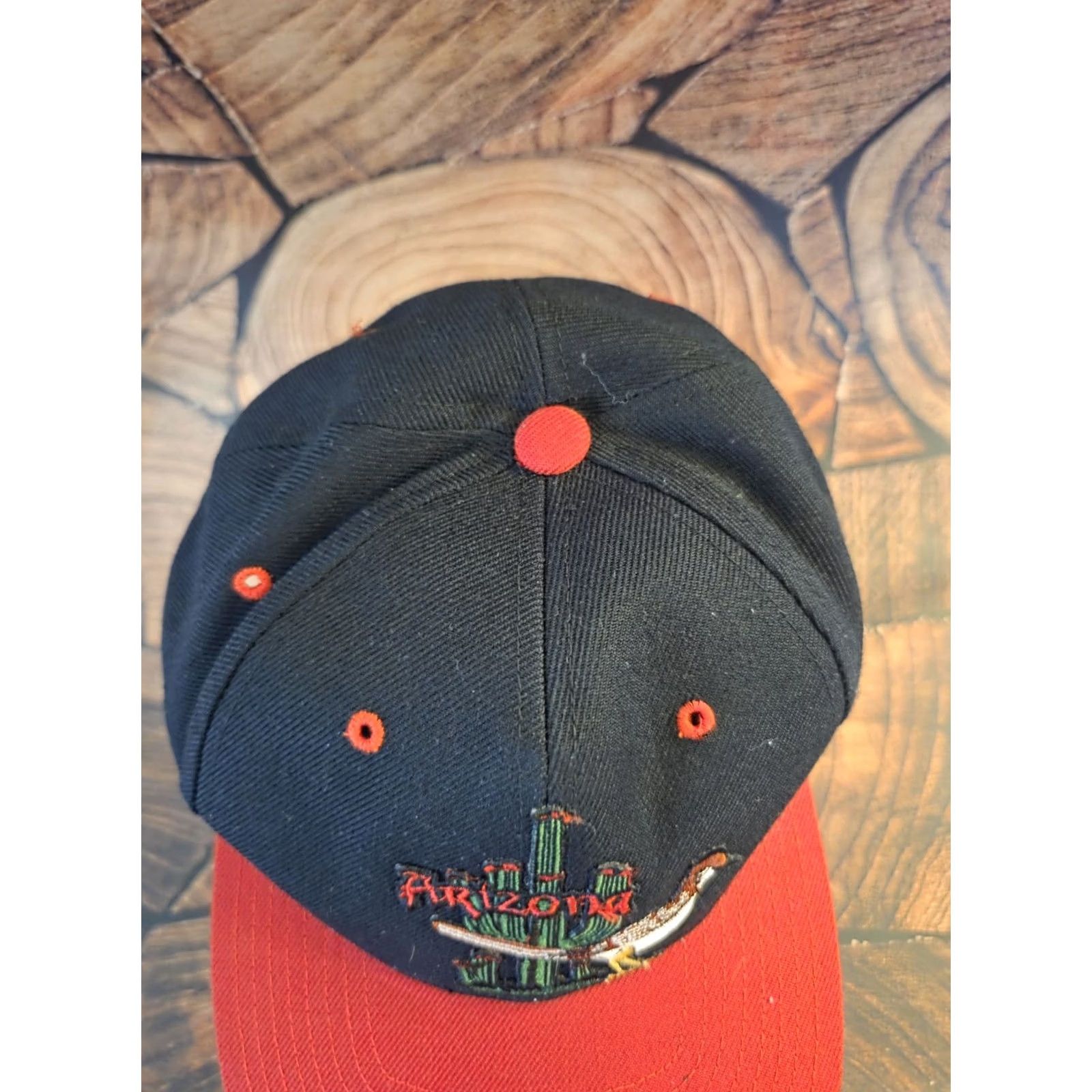 Vintage VINTAGE Arizona Red Black Embroidered Bird Souvenir Snapback Cap Hat One Size Size ONE SIZE - 3 Thumbnail