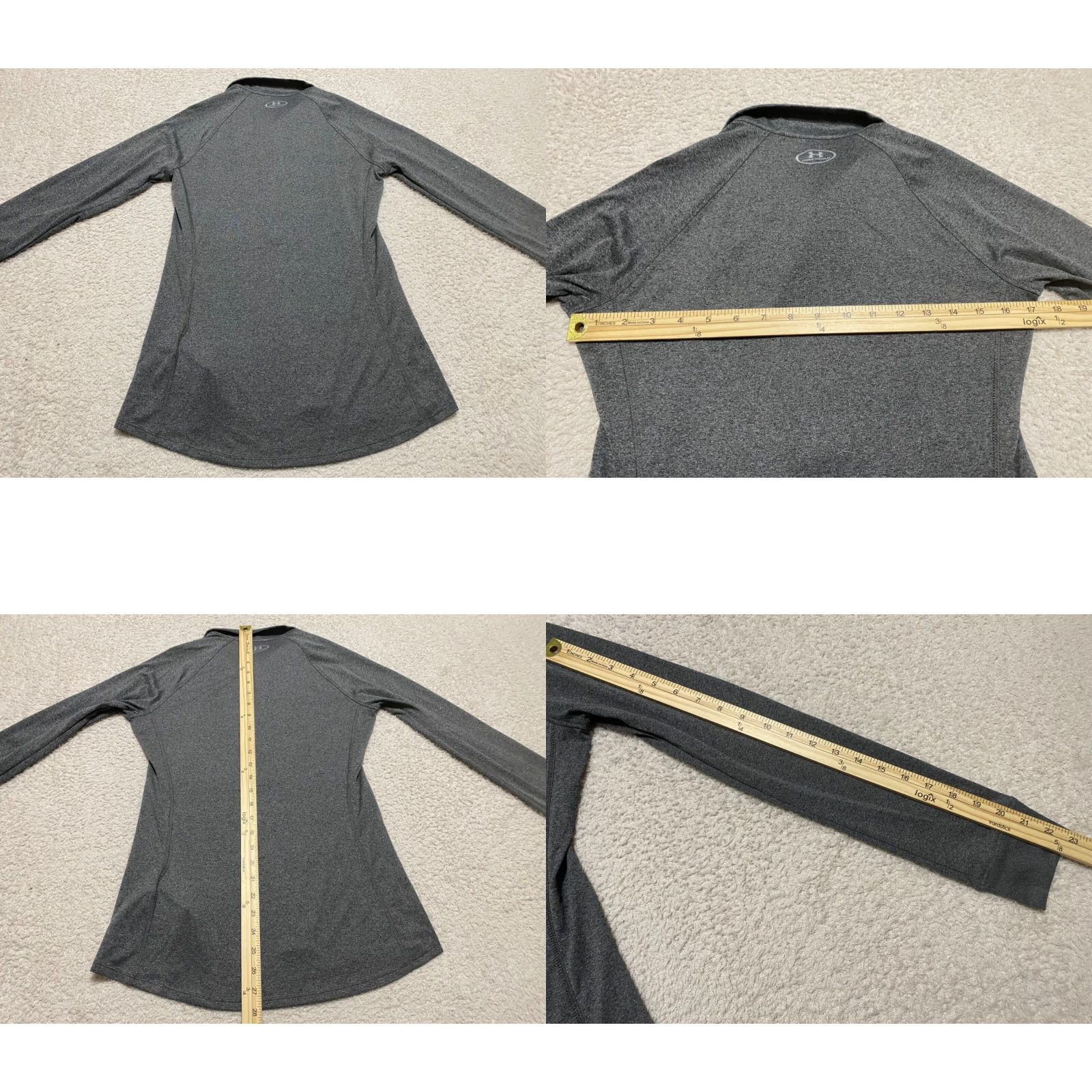 Under Armour Under Armour Womens Small Shirt Gray Long Sleeve 1/4 Zip HeatGear Pullover Size S / US 4 / IT 40 - 8 Thumbnail