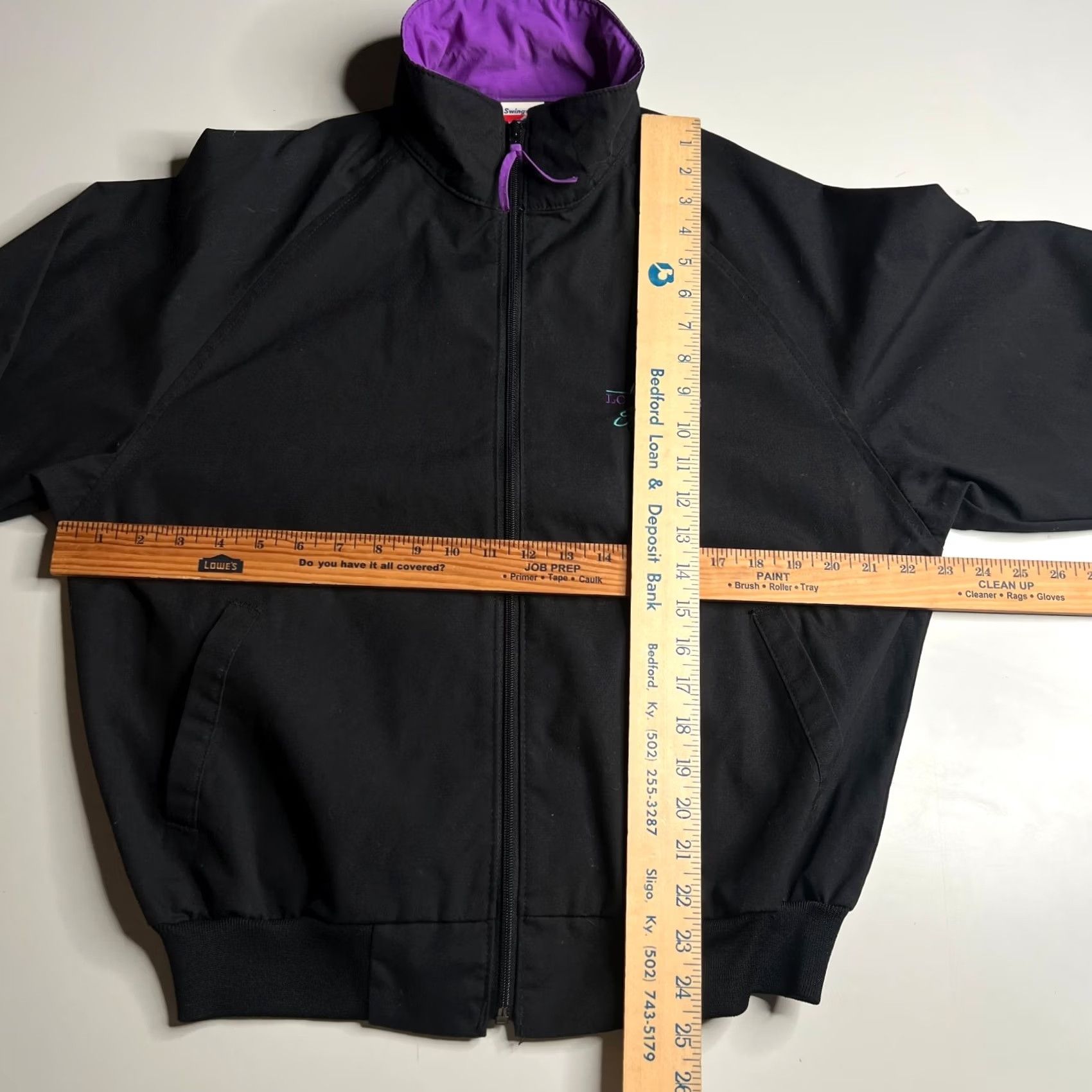 Vintage Vintage Swingster Louisville Speedway Jacket - Mens Medium Black Purple Satin Size US M / EU 48-50 / 2 - 7 Thumbnail