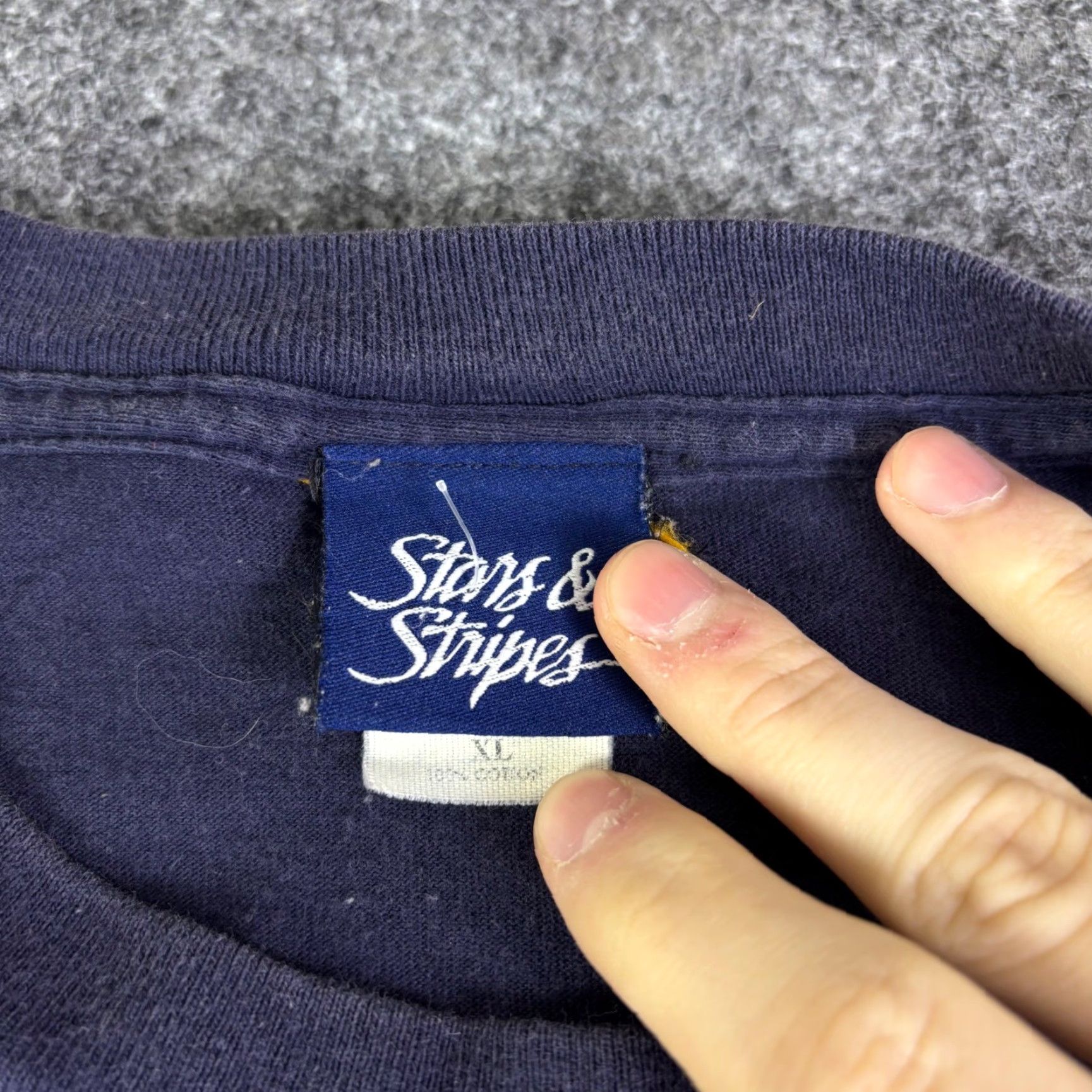 Vintage VINTAGE Stars and Stripes Sailboat Graphic T Shirt Mens XL Navy Blue Size US XL / EU 56 / 4 - 3 Thumbnail