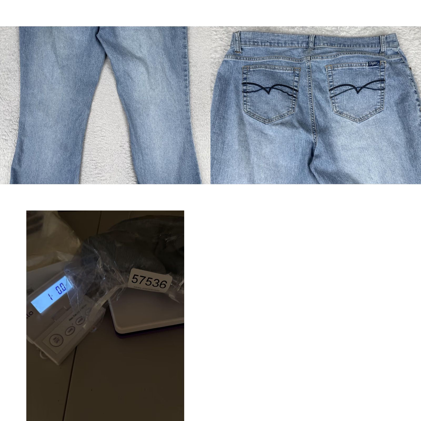Vintage Duplex Jeans Bootcut Womens 12P Blue Light Wash High Rise Stretch 32x28 Denim Size 34" / US 12 / IT 48 - 10 Thumbnail
