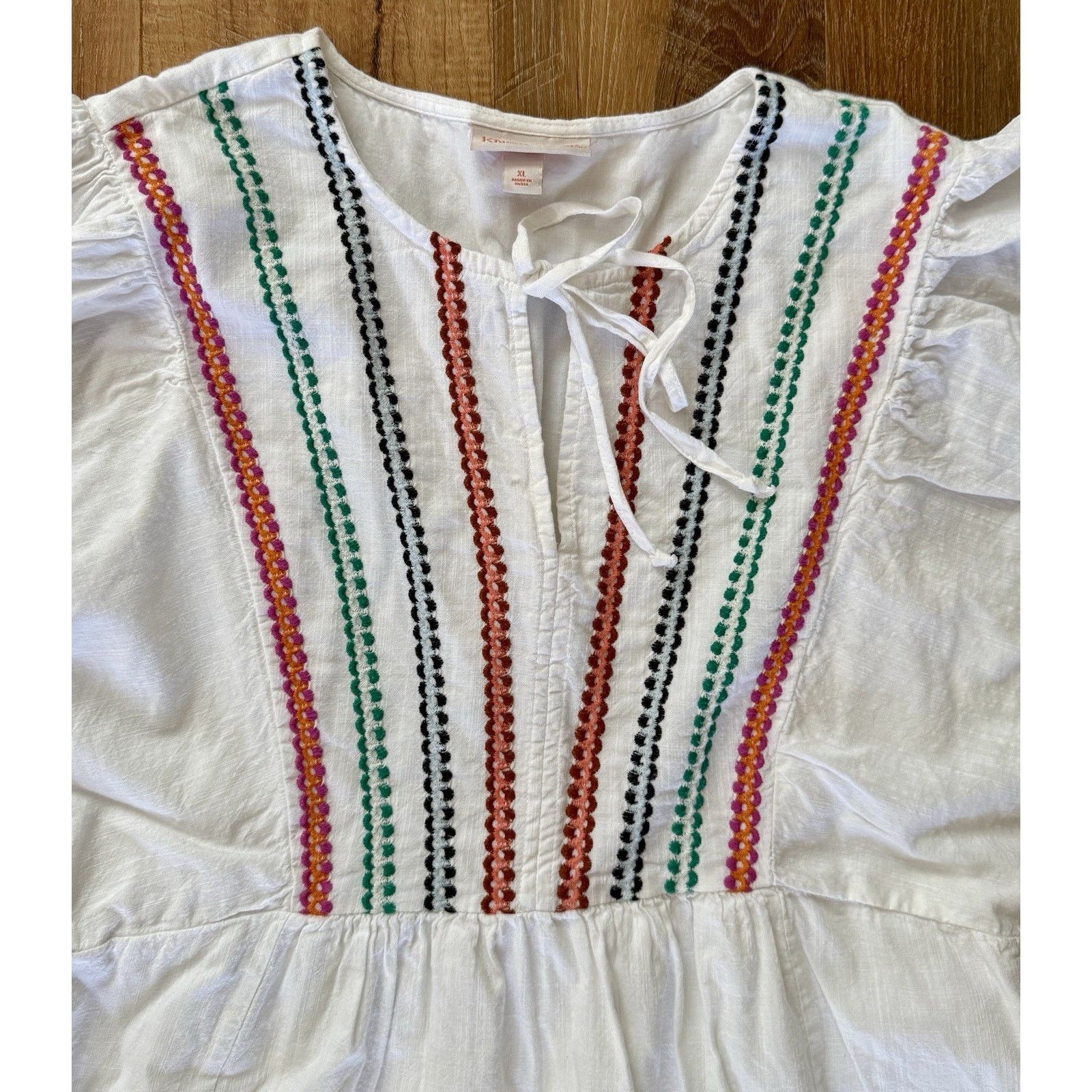 Other Knox Rose Women’s Dress XL White Embroidered Pockets GUC Size XL / US 12-14 / IT 48-50 - 7 Thumbnail