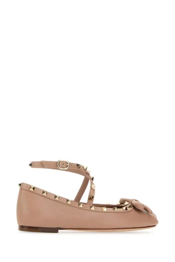Valentino o1s22i1n0924 Silk Rockstud Ballet Flats in Pink Size US 9 / IT 39 - 3 Thumbnail