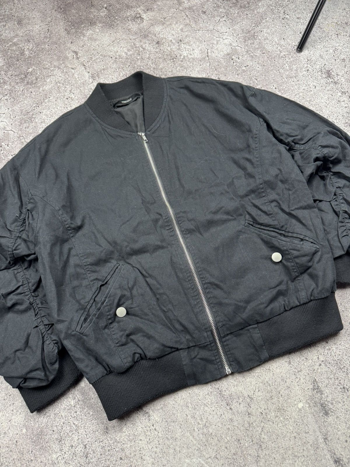 Japanese Brand VTG Avant Garde Rick Owens Style Washed Bomber Jacket 90s Size US S / EU 44-46 / 1 - 2 Thumbnail