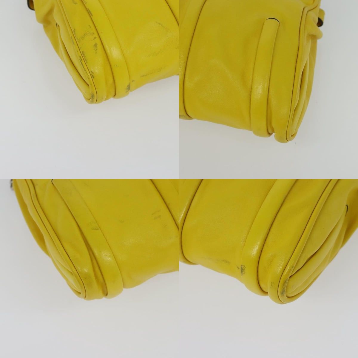 Celine CELINE Chain Shoulder Bag Leather Yellow Silver Size ONE SIZE - 10 Thumbnail