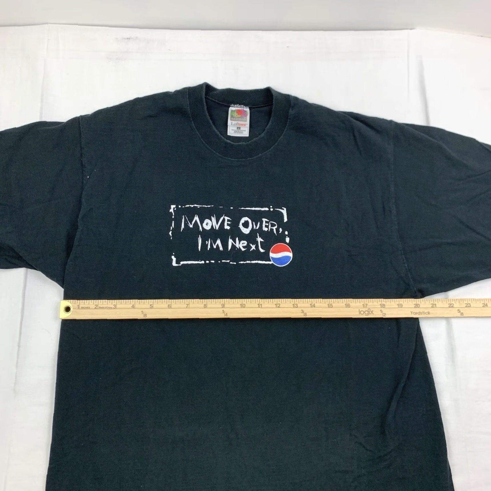 Fruit Of The Loom VINTAGE Pepsi Shirt Adult L Black 90s Tee Size US L / EU 52-54 / 3 - 6 Thumbnail
