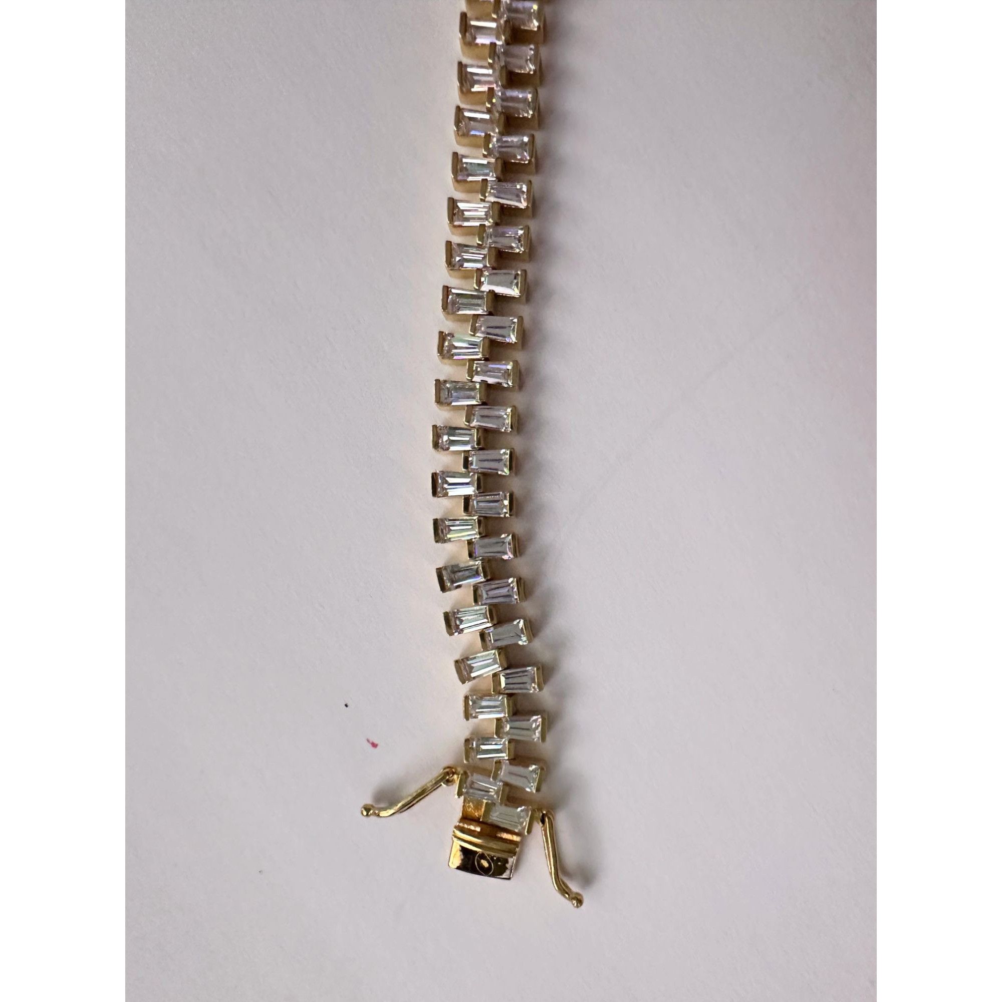 Other 10.00 Carat Lab Created White Topaz Baguette Bracelet in Ste Size ONE SIZE - 4 Thumbnail