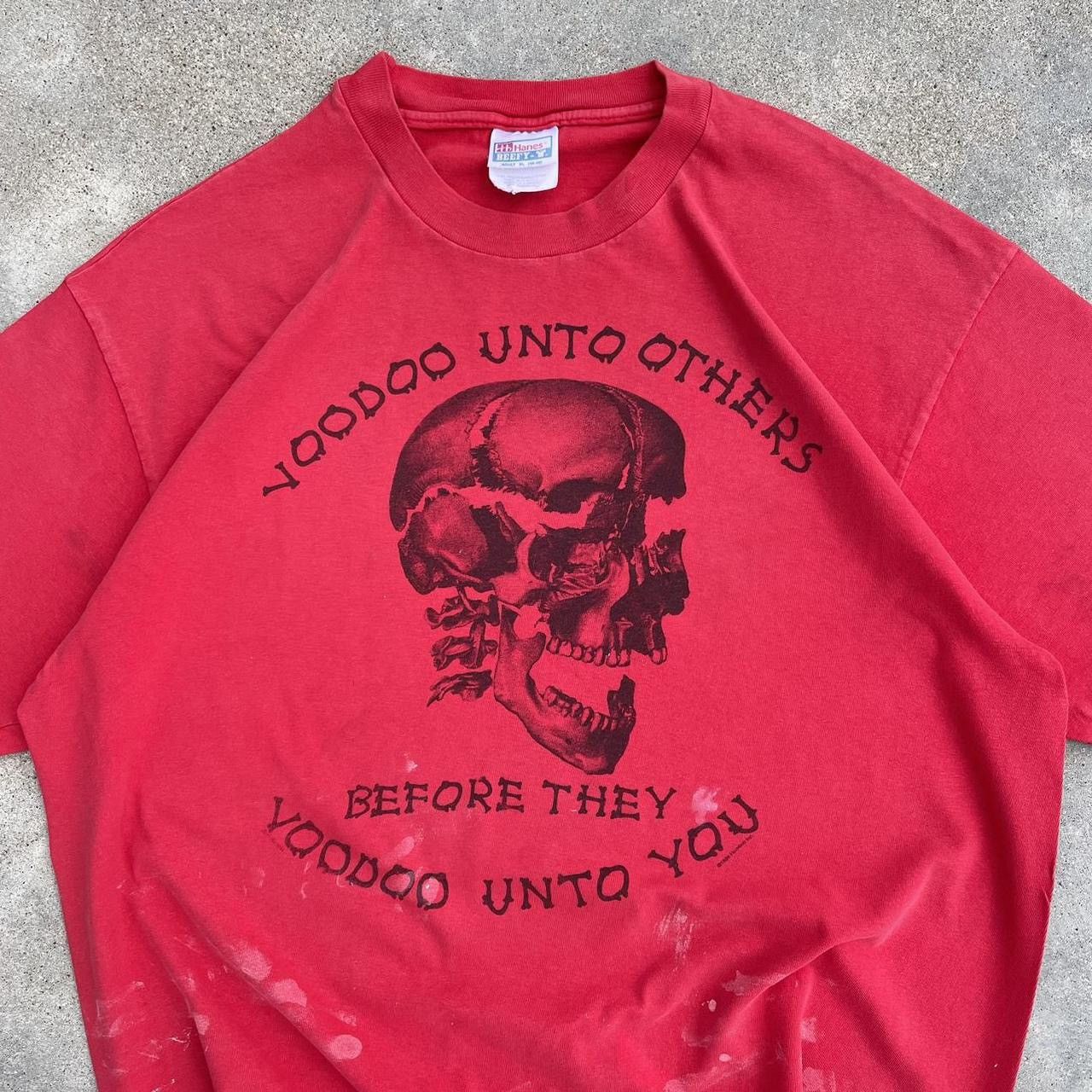 Japanese Brand × Vintage Crazy vintage 90s voodoo skull cyber punk goth skater tshirt Size US XL / EU 56 / 4 - 2 Thumbnail
