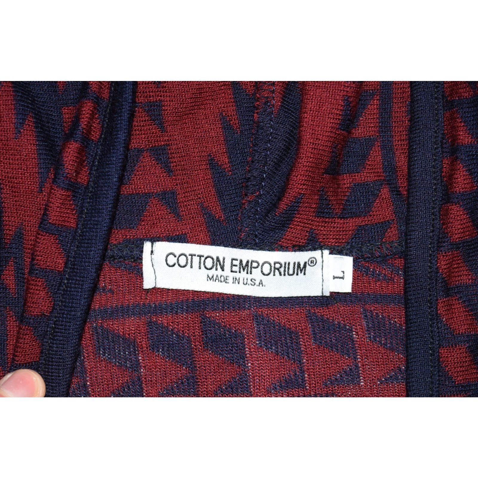 Vintage VINTAGE Cotton Emporium Cardigan Womens Large Red Aztec Geometric Knit Open Front 100% Acrylic Casual Size L / US 10 / IT 46 - 5 Thumbnail