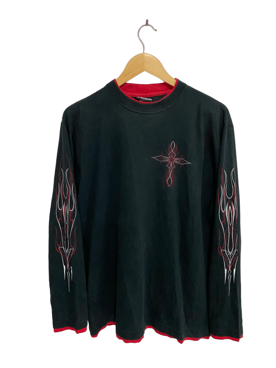 Japanese Brand Y2K Vintage Cross Flamed Devitchu Size US M / EU 48-50 / 2 - 1 Thumbnail