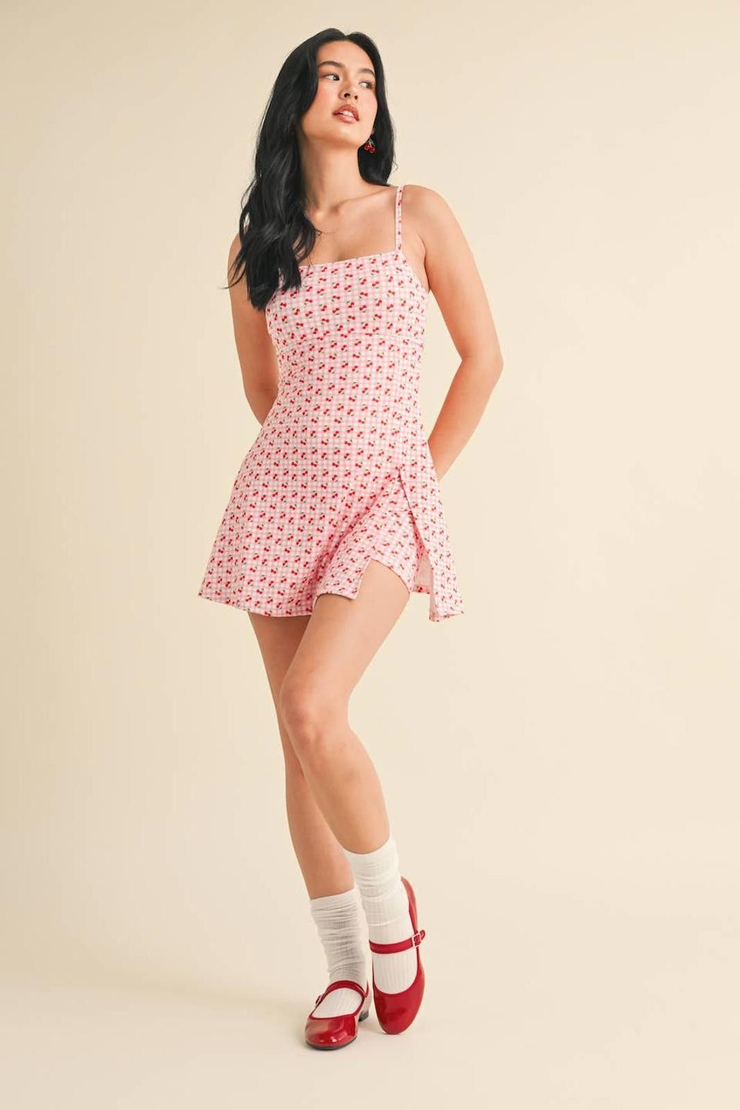 Christian Kimber Cherry Gingham Print A-Line Mini Dress by Kimberly C Size S / US 4 / IT 40 - 2 Thumbnail
