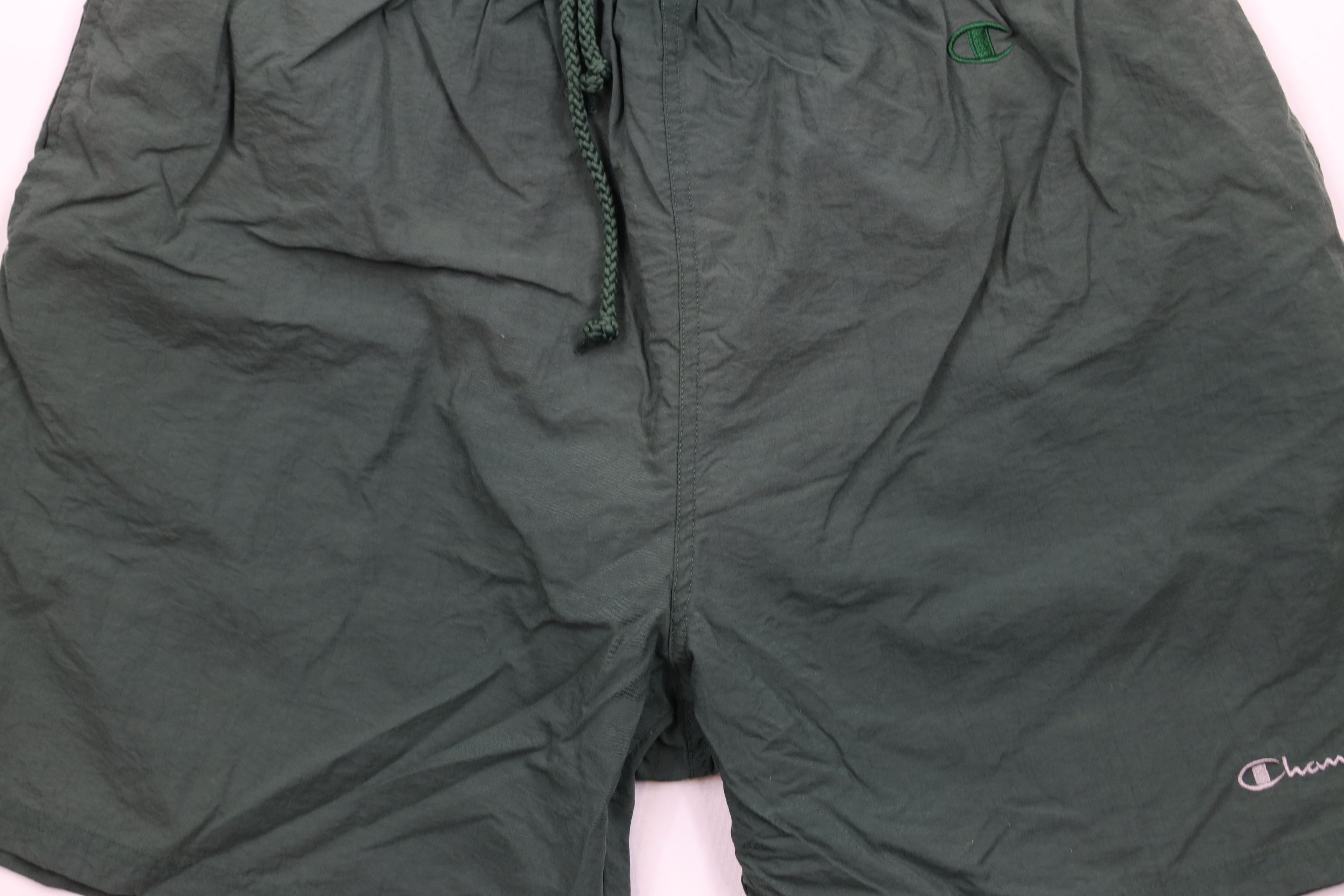 Champion × Vintage Vintage 90s Champion Lined Above Knee Shorts Trunks Green Size US 36 / EU 52 - 3 Thumbnail