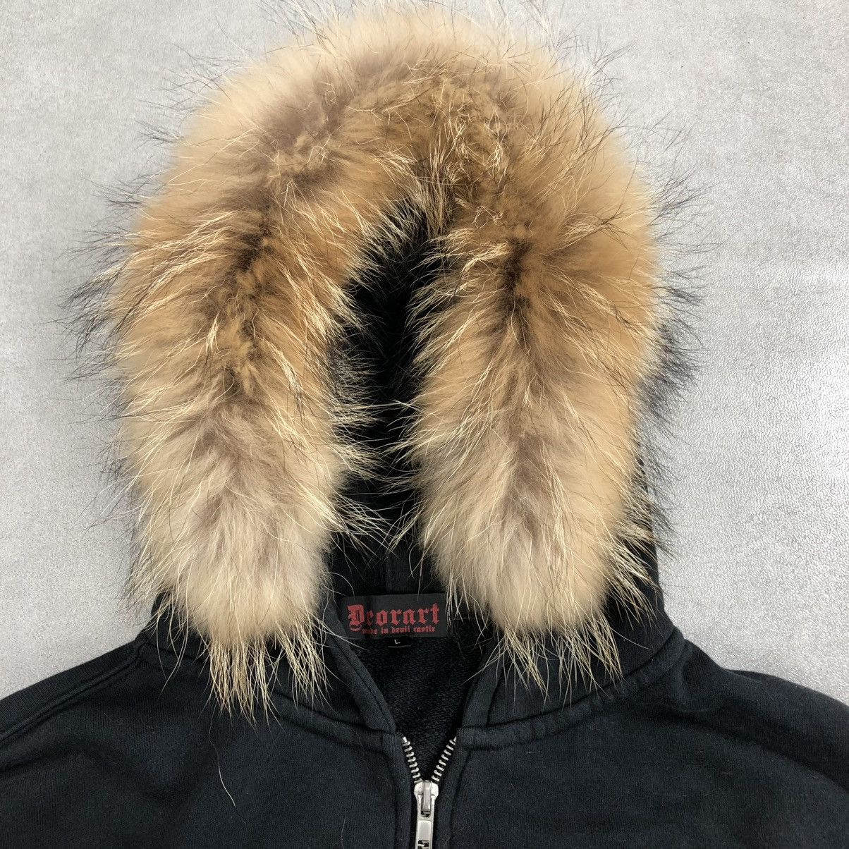 If Six Was Nine 2000s Deoart Skulls Dead Alive Punk Gothic Fur Zip Hoodie Size US L / EU 52-54 / 3 - 4 Thumbnail