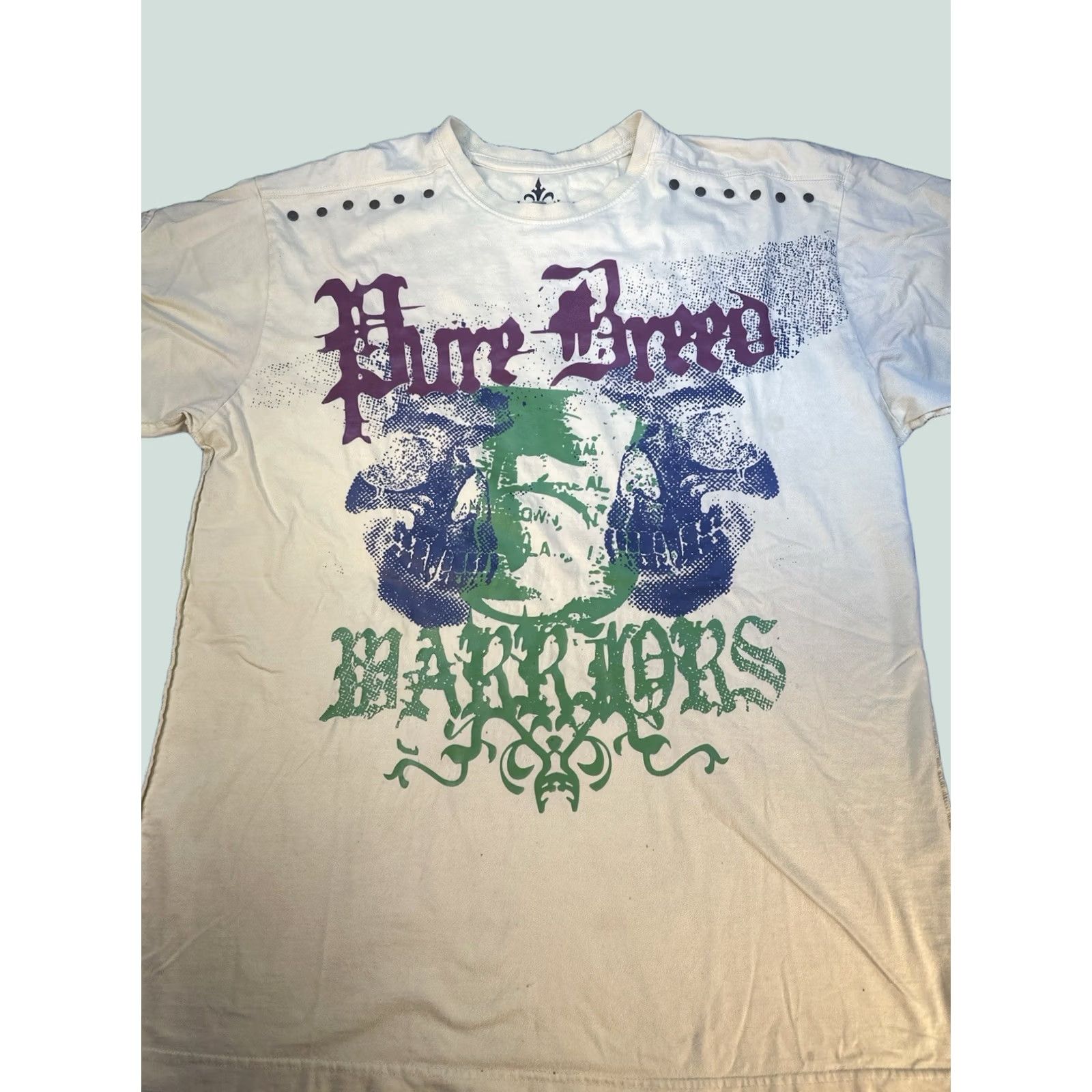 Vintage VINTAGE Blac Label Pure Breed Warriors Shirt 2XL Yellow Studded Graphic Tee Mens 2000s Y2K Size US XXL / EU 58 / 5 - 1 Thumbnail