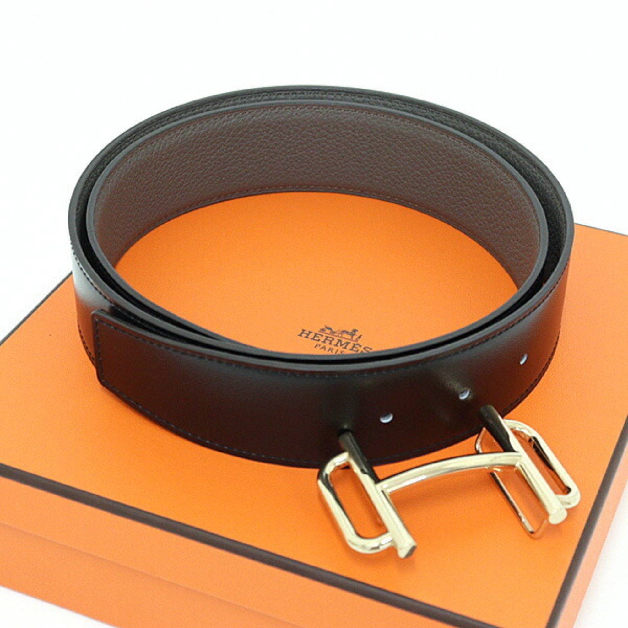 Hermes Hermes Buckle Royal & Leather Belt 38 Box Calf 135/Veau Togo Black/Etain Z Stamp S Size ONE SIZE - 1 Thumbnail