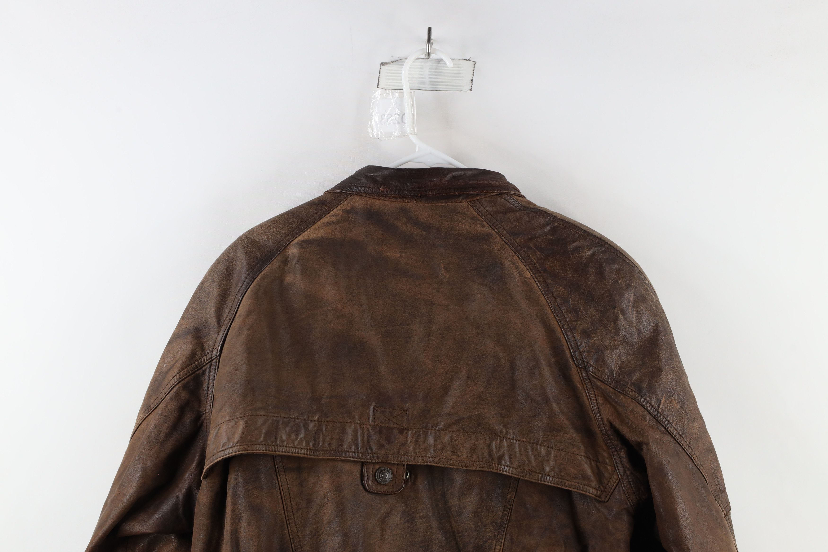 Vintage Vintage 90s Streetwear Button Leather Bomber Jacket Size L / US 10 / IT 46 - 14 Thumbnail