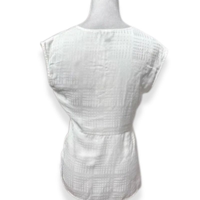 Other Halogen Blouse Check Surplice V-Neck Twisted Front White XS Size XS / US 0-2 / IT 36-38 - 5 Thumbnail