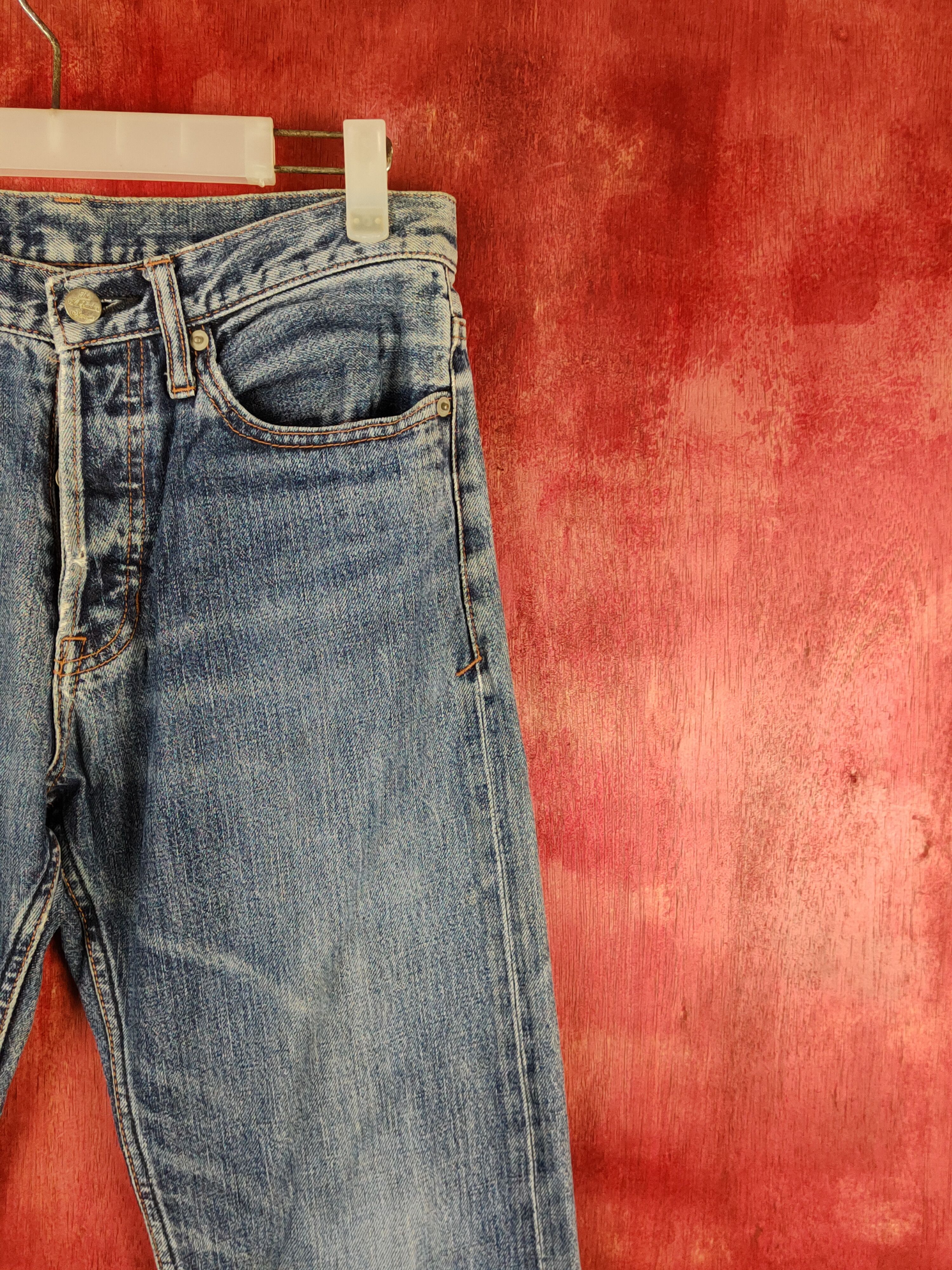Japanese Brand Stooge&co Blue Distressed Ripped Jeans #S2218 Size US 29 - 5 Thumbnail