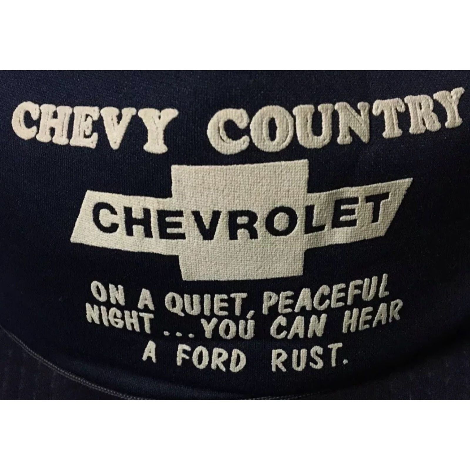 Vintage Vtg 80s Chevrolet Chevy Country Trucker Hat Blue Adjustable Men Size ONE SIZE - 2 Thumbnail
