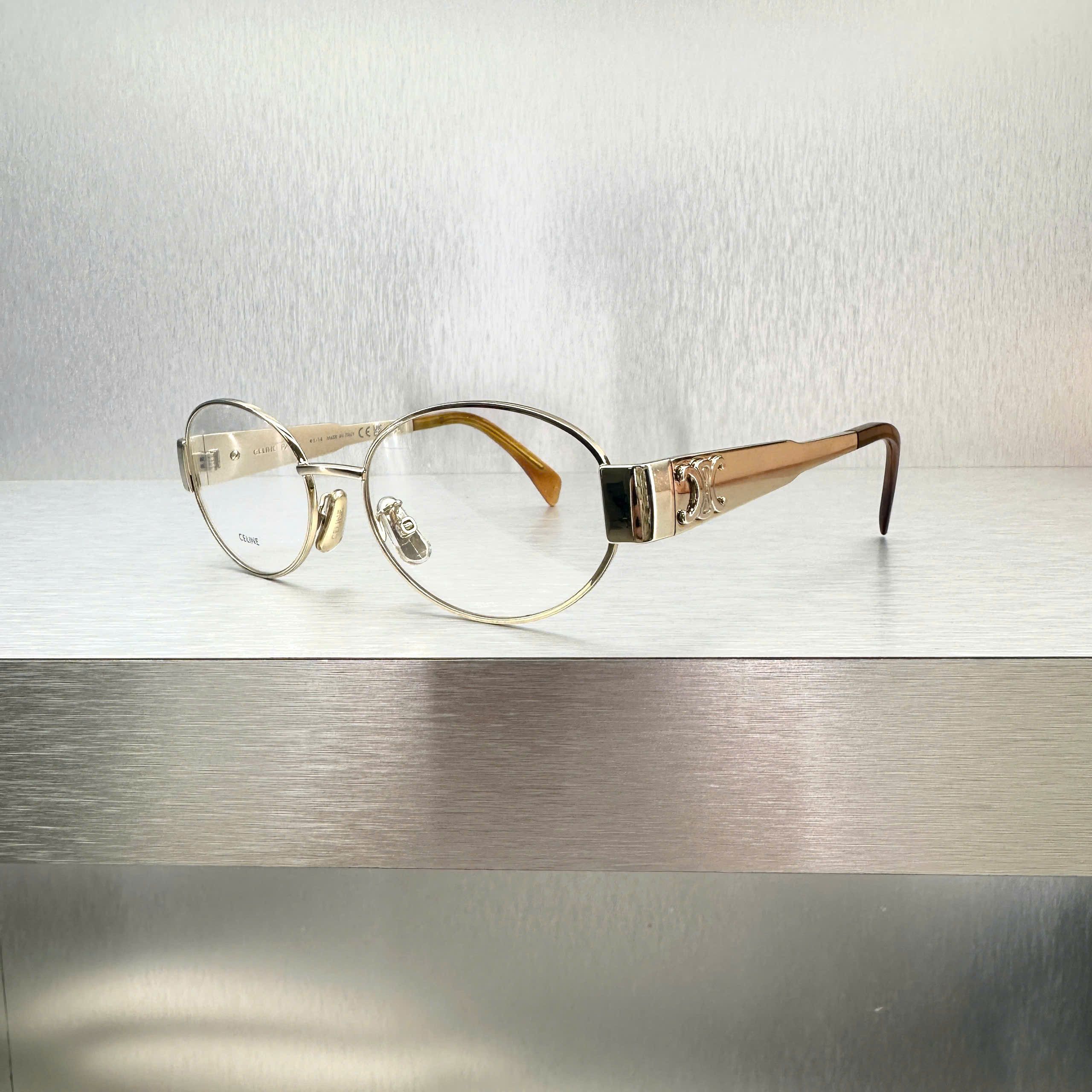 Celine CELINE Metal Triomphe CL50140U 30 Oval Glasses Size ONE SIZE - 6 Thumbnail