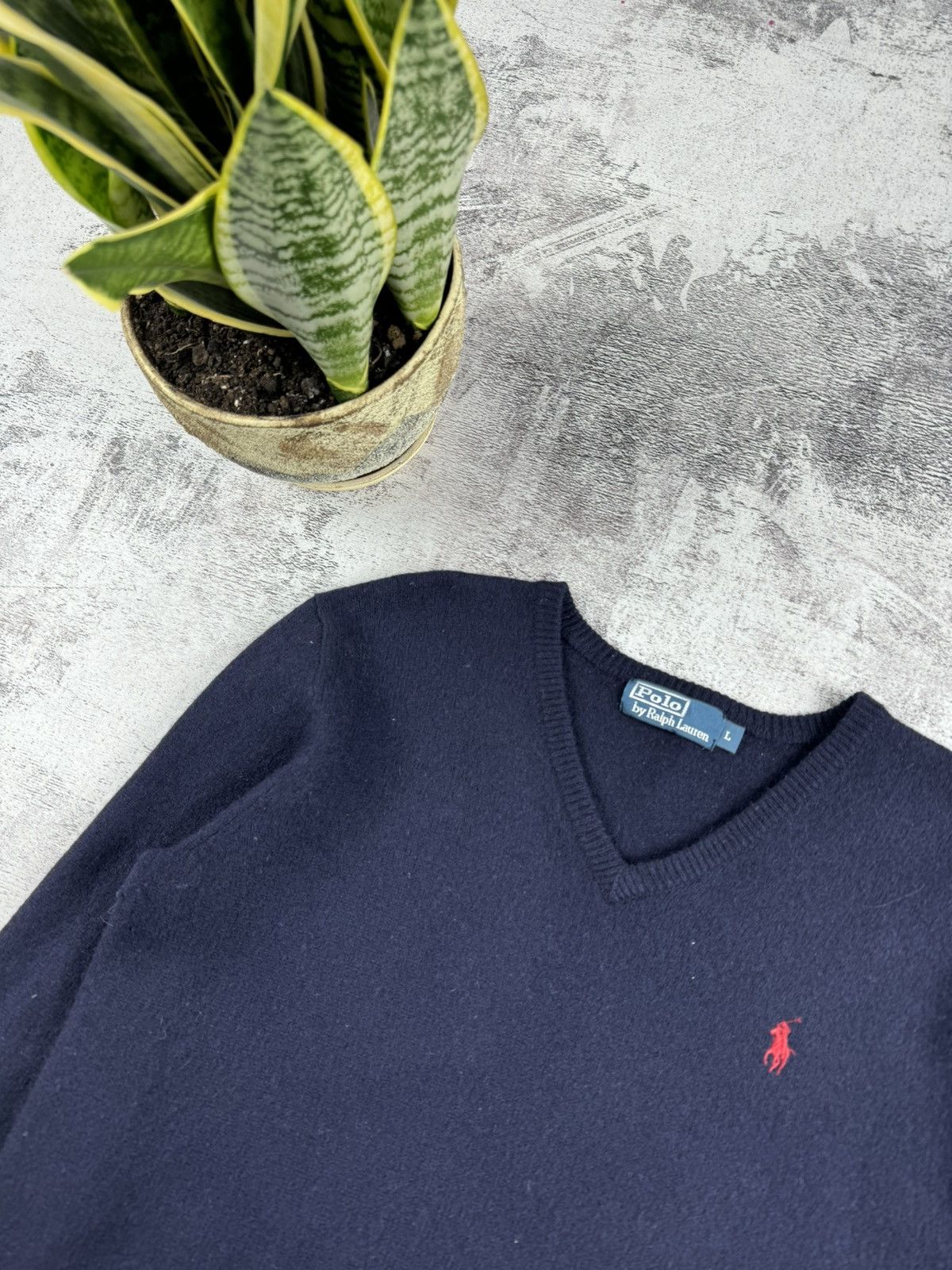 Polo Ralph Lauren 90S Polo Ralph Lauren Lambs Wool V-Neck Old Money Sweater Size US L / EU 52-54 / 3 - 6 Thumbnail