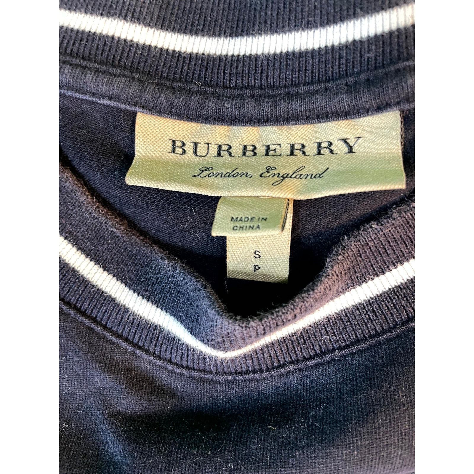 Burberry Burberry Shoulder Logo Navy & White Tee Size US S / EU 44-46 / 1 - 3 Thumbnail