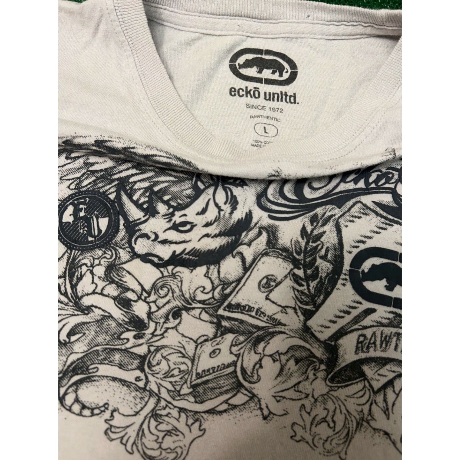 Ecko Unltd. VINTAGE Ecko Unltd Tattoo MMA VTG Shirt Mens Large Gray Hip Hop Grunge 90s Y2K Punk Shirt Mens L Size US L / EU 52-54 / 3 - 2 Thumbnail