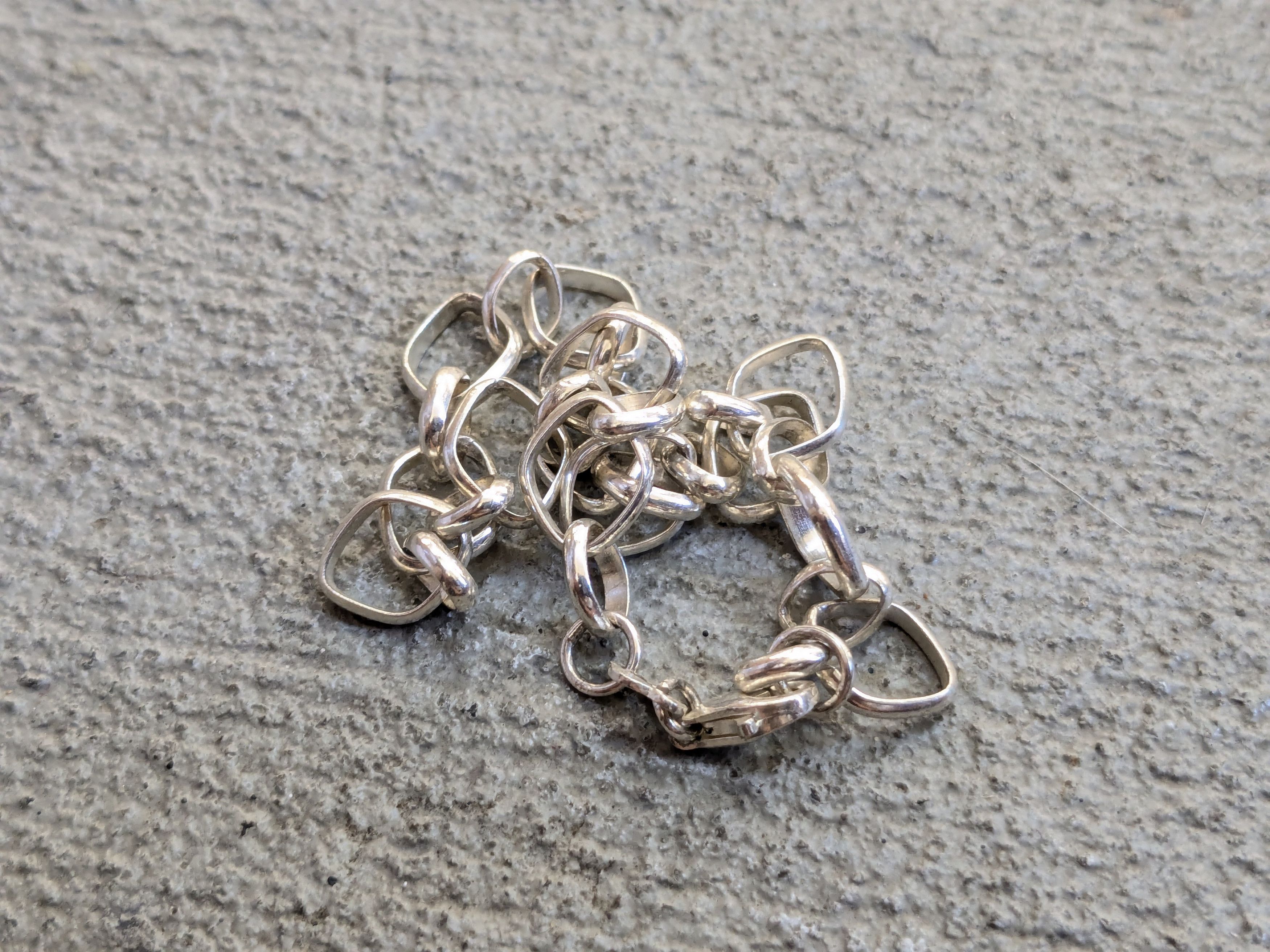 Jewelry Sterling Silver Bracelet Oval 8" Chain Link Size ONE SIZE - 8 Thumbnail