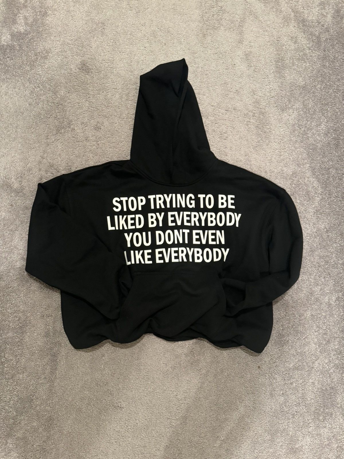image of Stop Trying To Be Liked Pullover Hoodie in Black, Men's (Size Small)