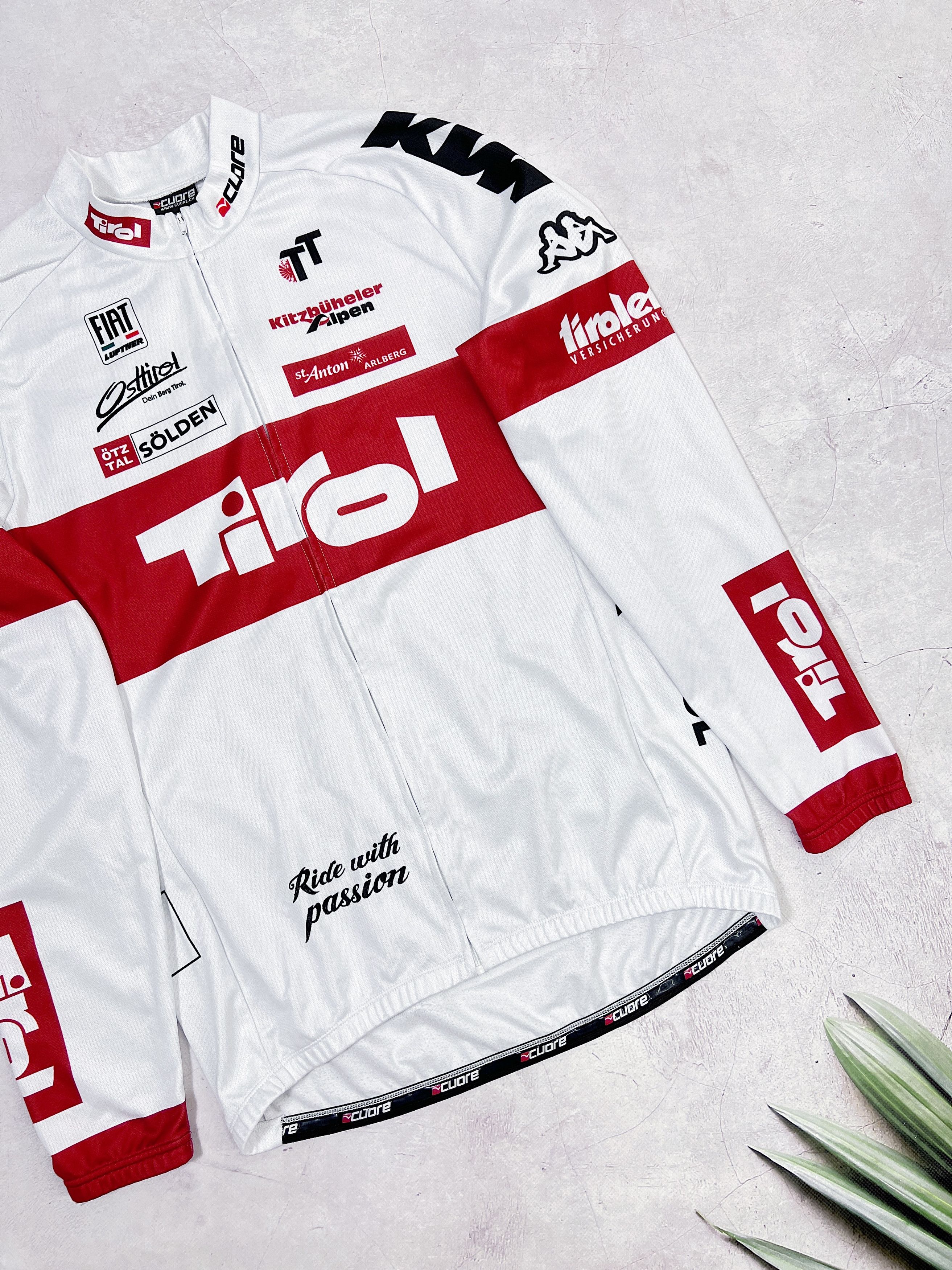 Vintage Cuore Tirol Warm Cycling Jersey FIAT KTM Size US M / EU 48-50 / 2 - 4 Thumbnail