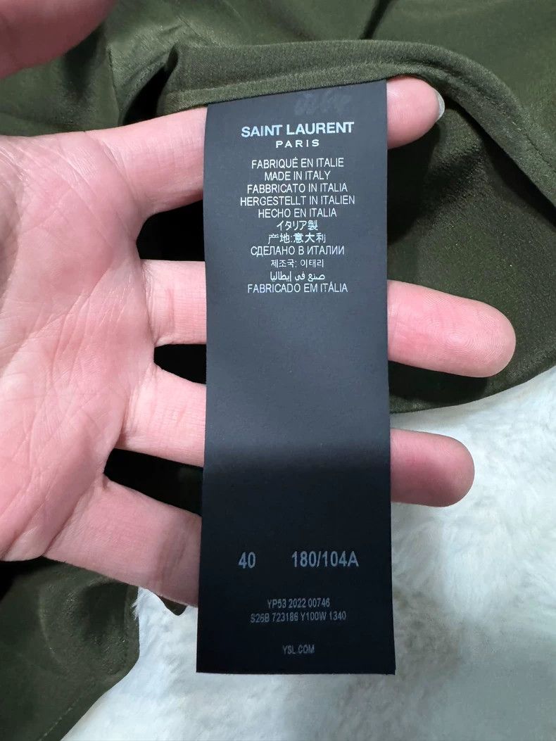 Yves Saint Laurent saint laurent Ribbon Silk Short Sleeve Shirt 2501-Nextarrow Size US XXS / EU 40 - 7 Thumbnail