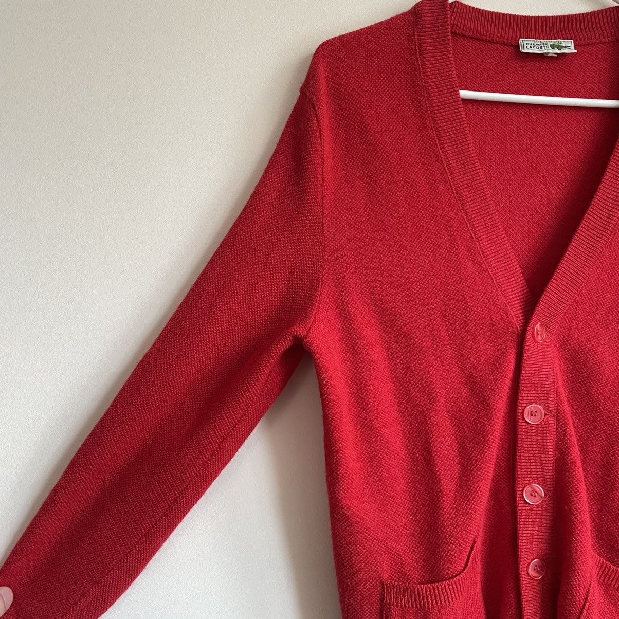 Lacoste × Vintage Lacoste 80s Red Logo Cardigan Sweater Knit Size US M / EU 48-50 / 2 - 5 Thumbnail
