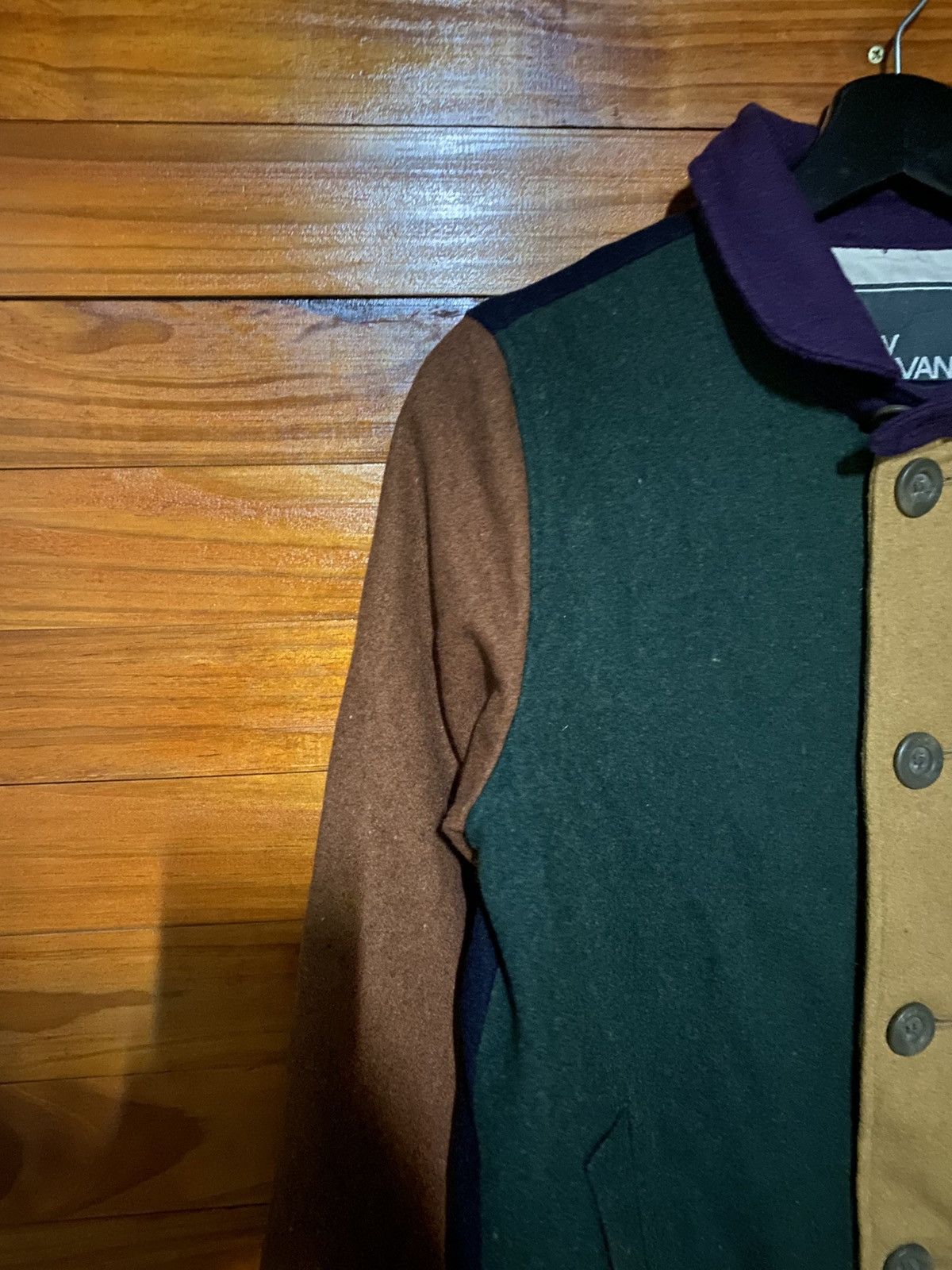go slow caravan GO SLOW CARAVAN Patchwork Wool Jacket – Vintage Japanese Size US XS / EU 42 / 0 - 7 Thumbnail