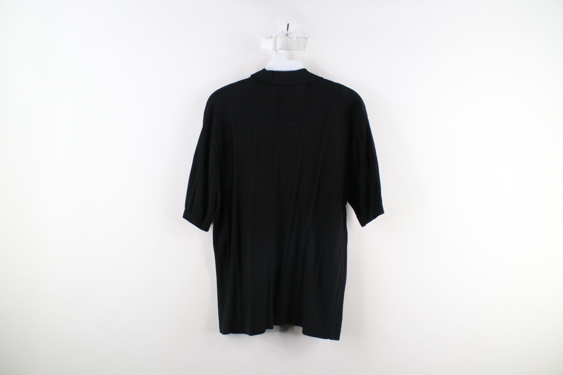 Vintage Vintage 90s Streetwear Silk Blend Knit Collared Polo Black Size US M / EU 48-50 / 2 - 5 Thumbnail